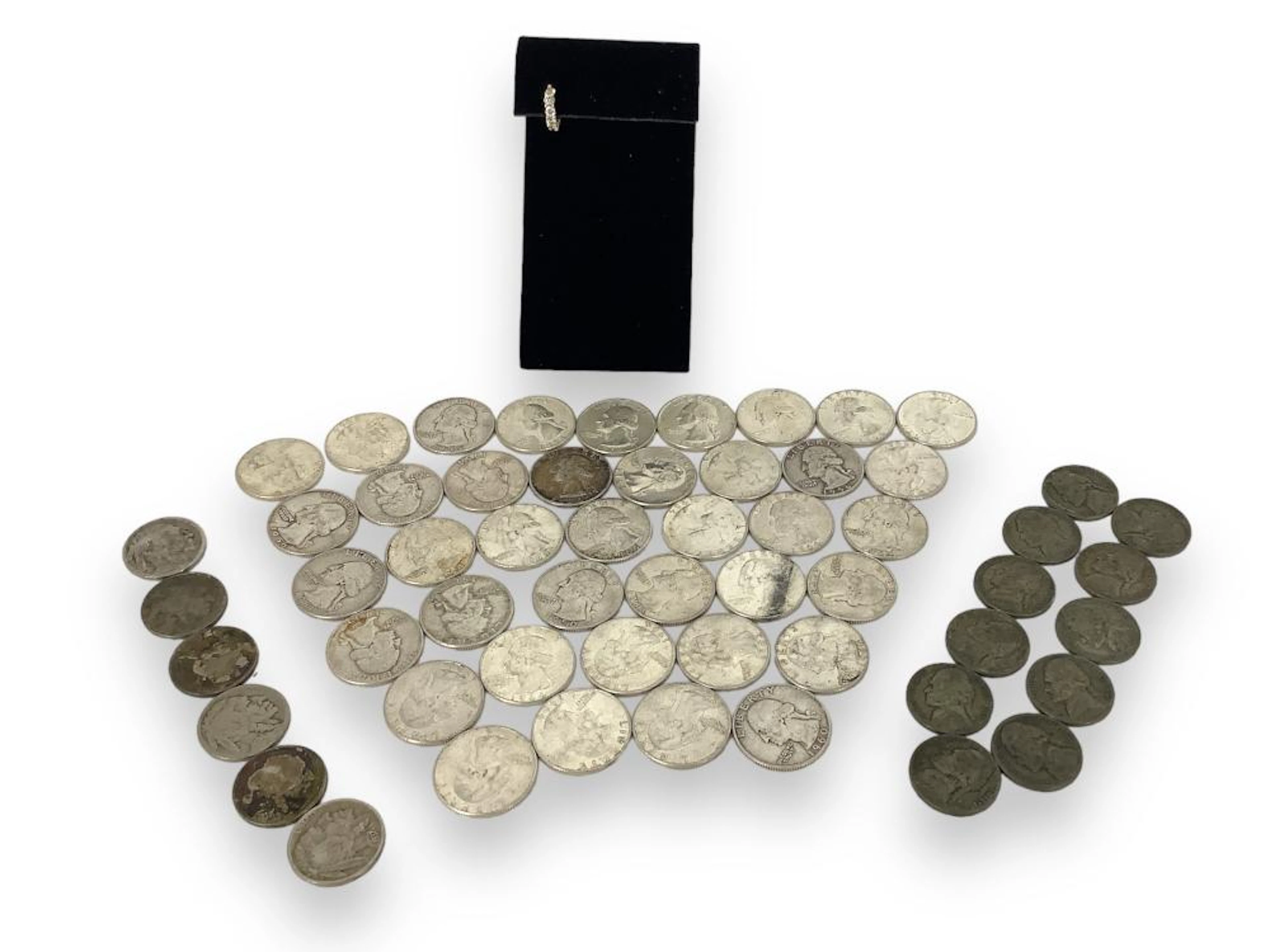 Assortment of U.S. Coins and a Gold Earring