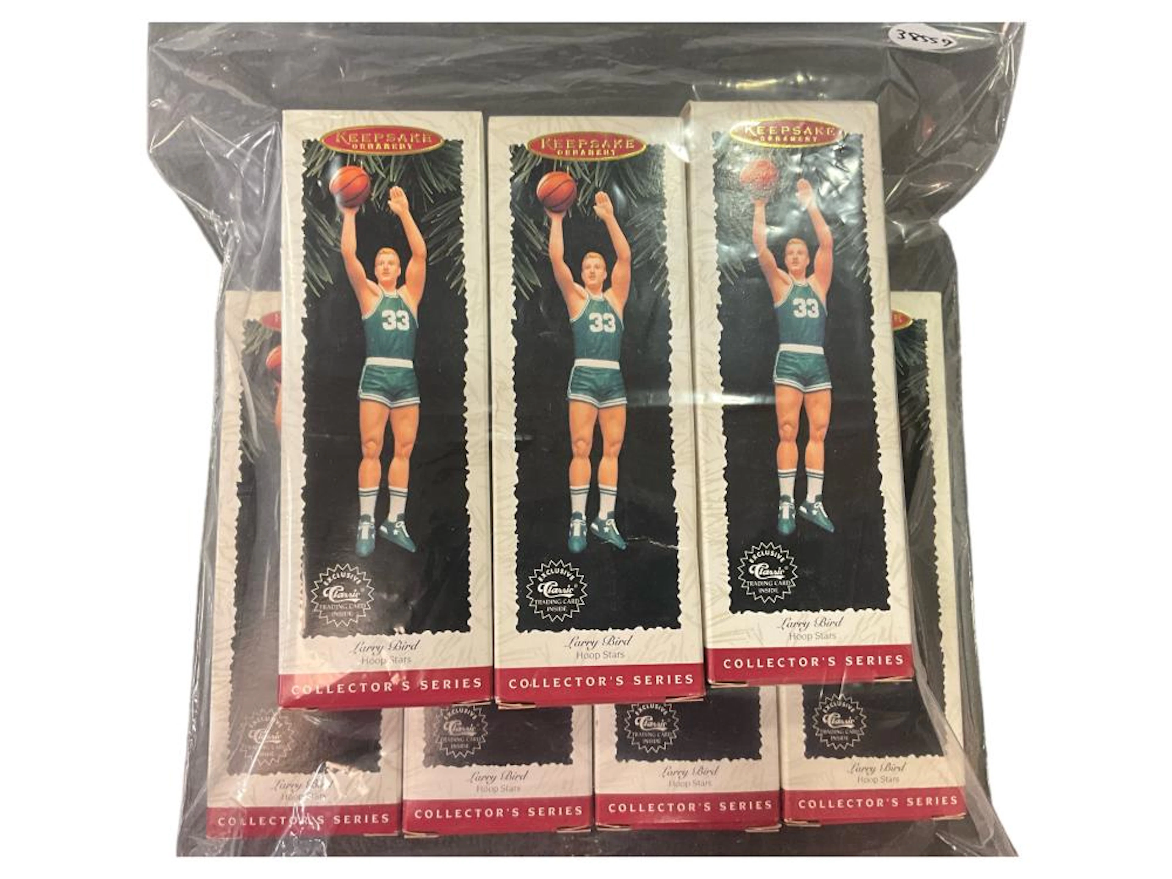 (7) Hallmark Keepsake ?Larry Bird, Hoop Stars? Christmas Ornaments