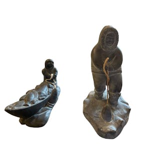 Abbott Canada Carving and Fisherman Sculpture