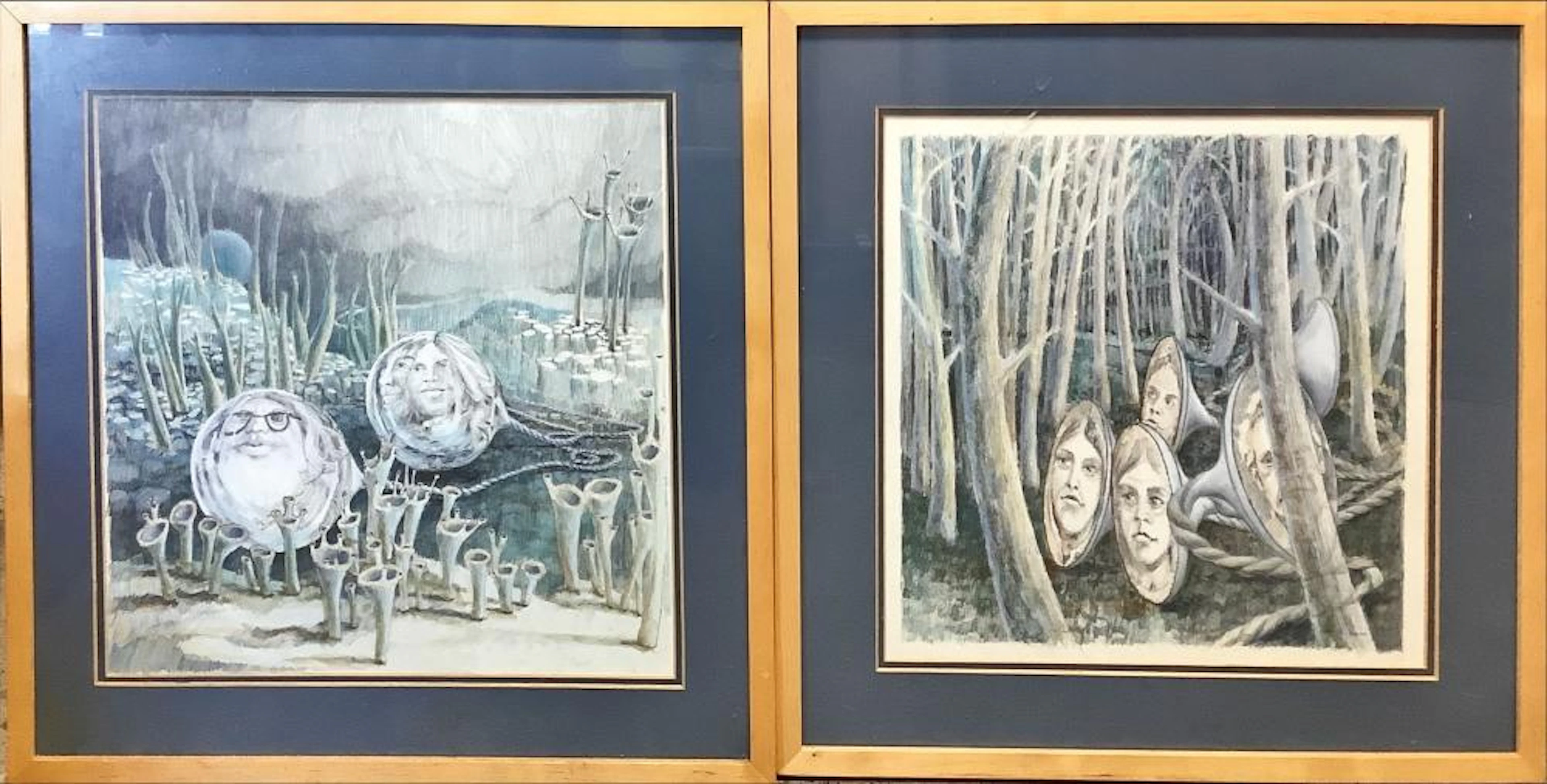 Lot of (2) Fantasy Pencil Drawings