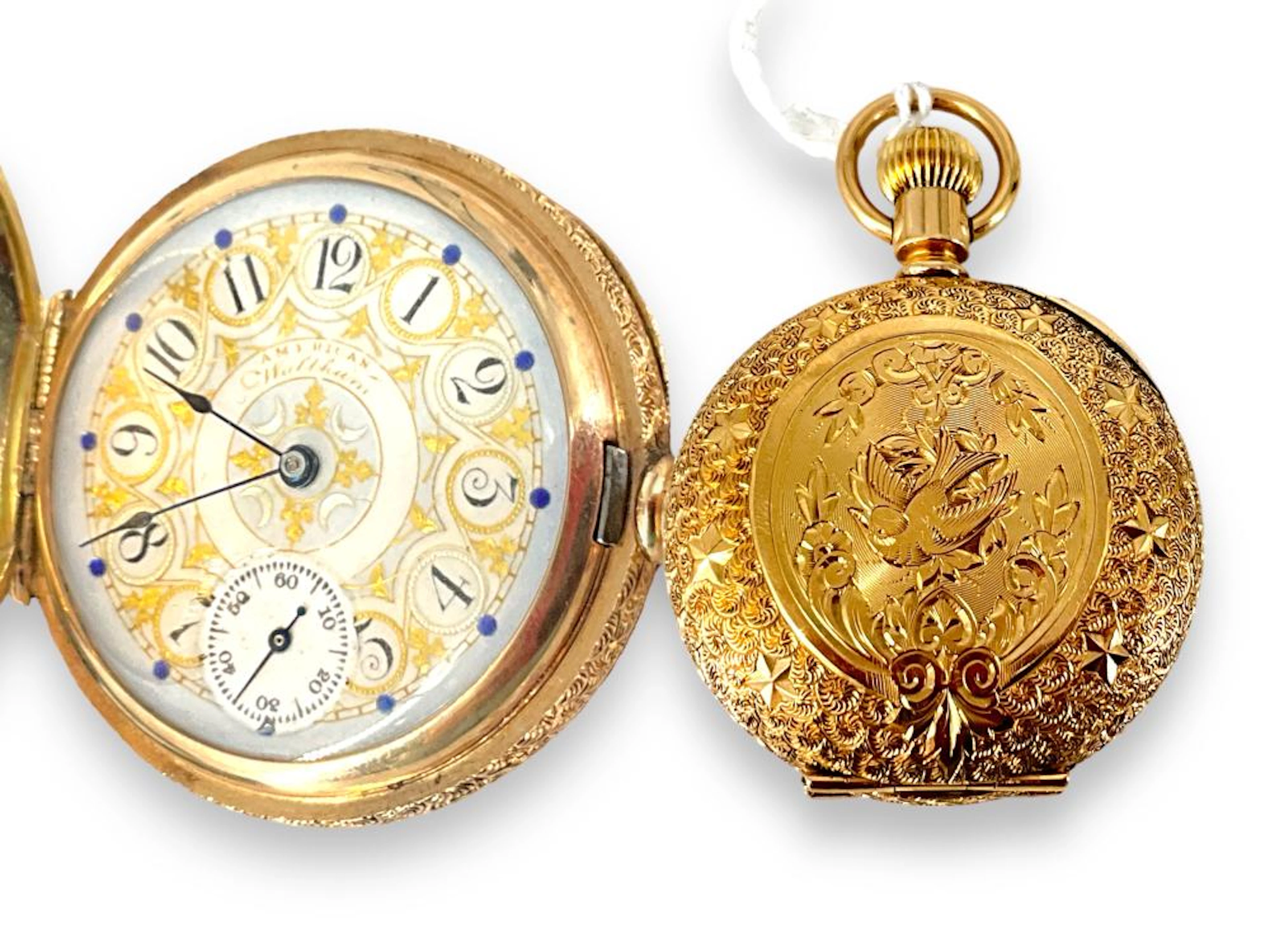 Broken Waltham Pocket Watch with Gold Case