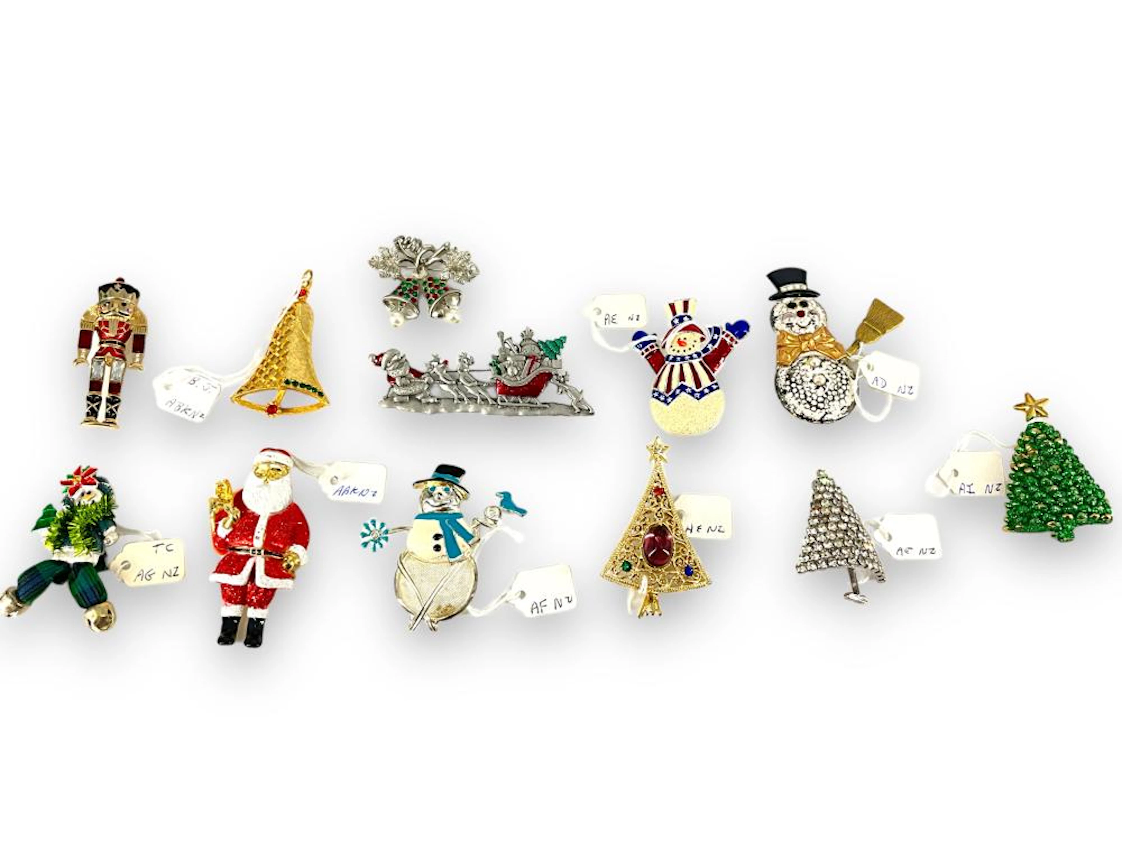 Assortment of Twelve Holiday Pins
