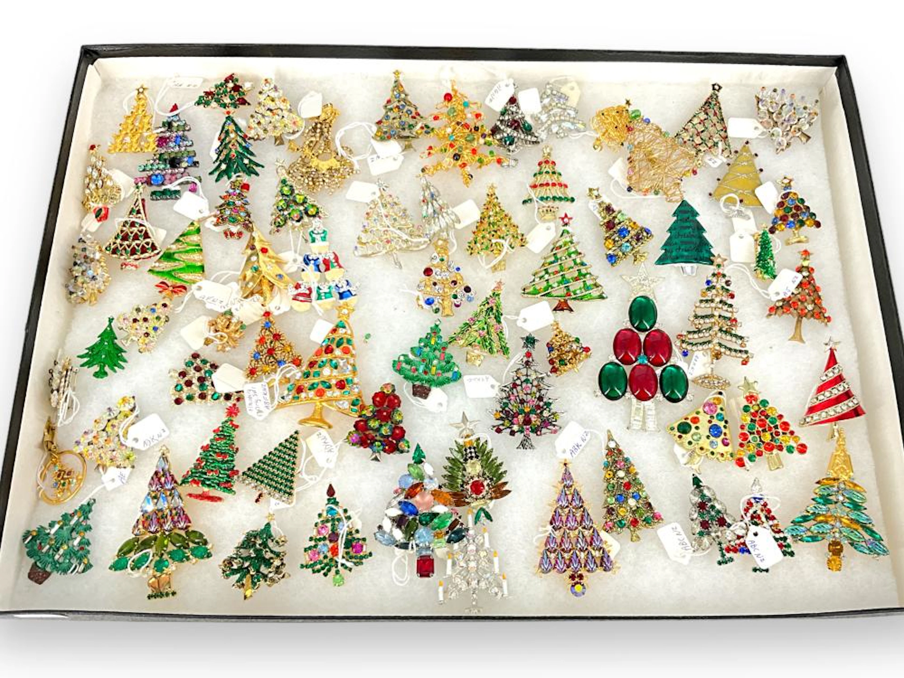 Large Lot Of Christmas Tree Pins