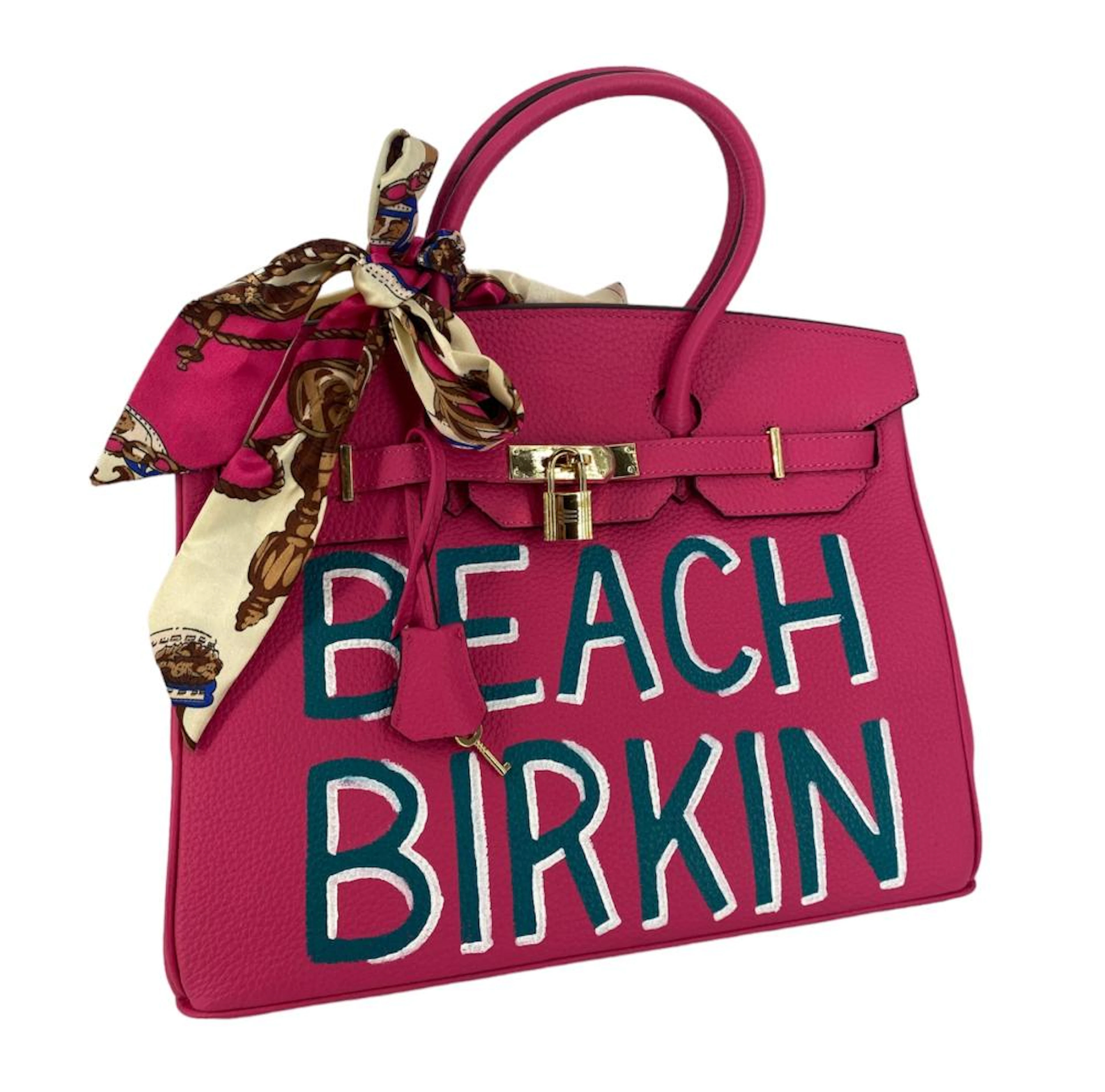 Hand Painted Birkin Style Handbag