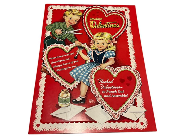2006 Golden Book ?Vintage Flocked Valentines? Uncut