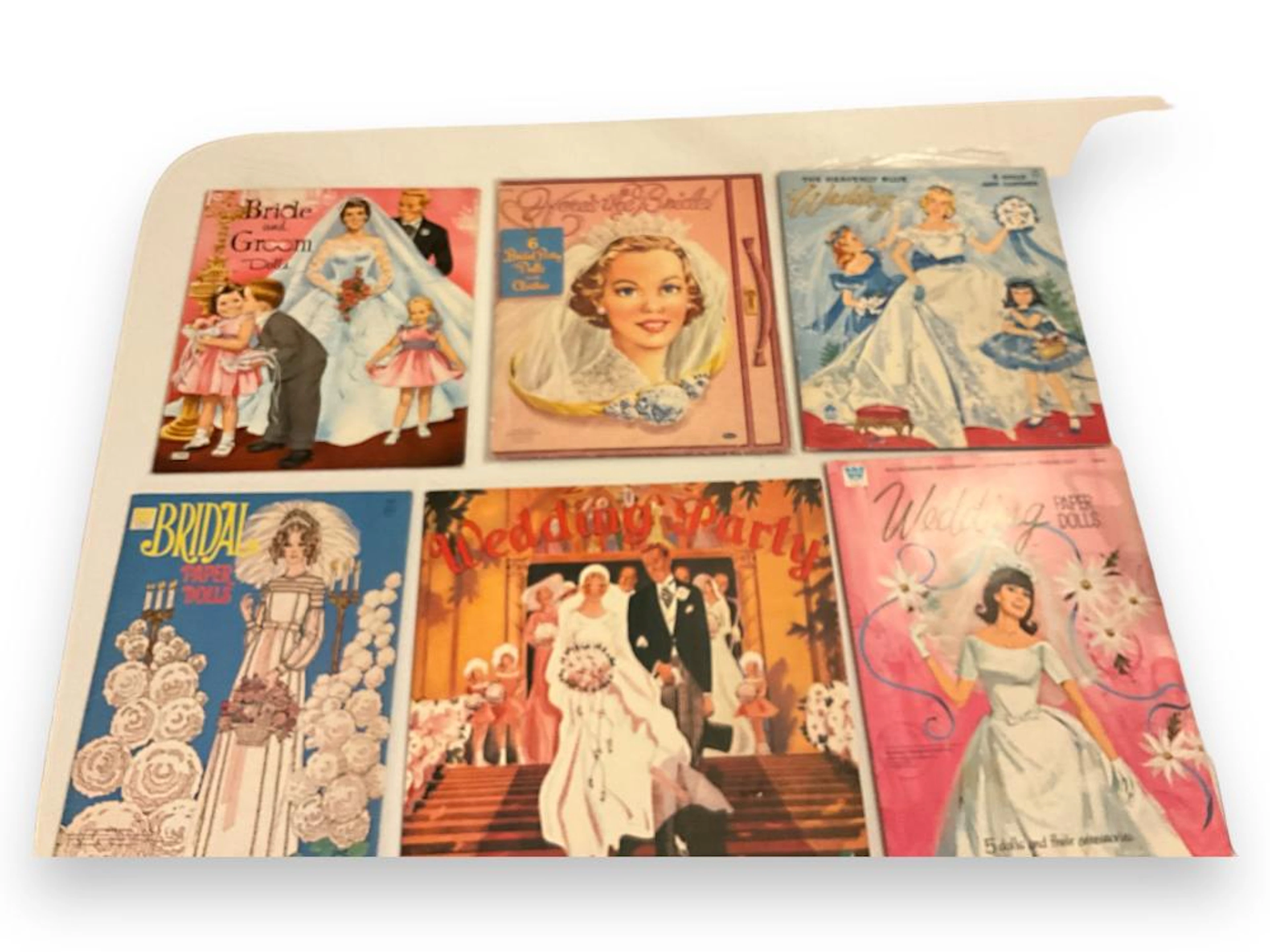 (6 Sets) 1953-1991 Wedding & Bridal Paper Dolls, Uncut