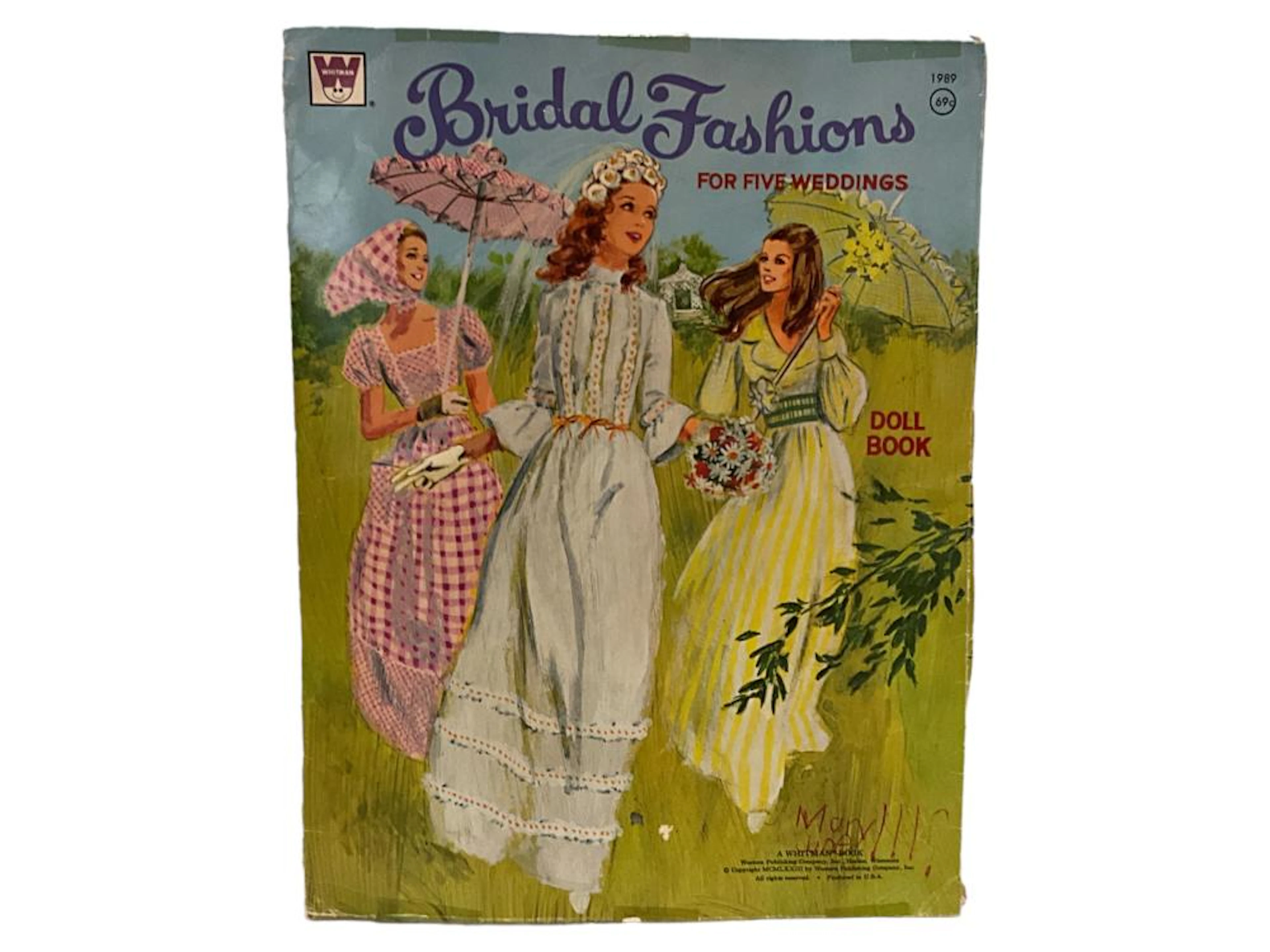 1973, Whitman 1989, ?Bridal Fashions for Five Weddings? Paper Doll Book - Cut