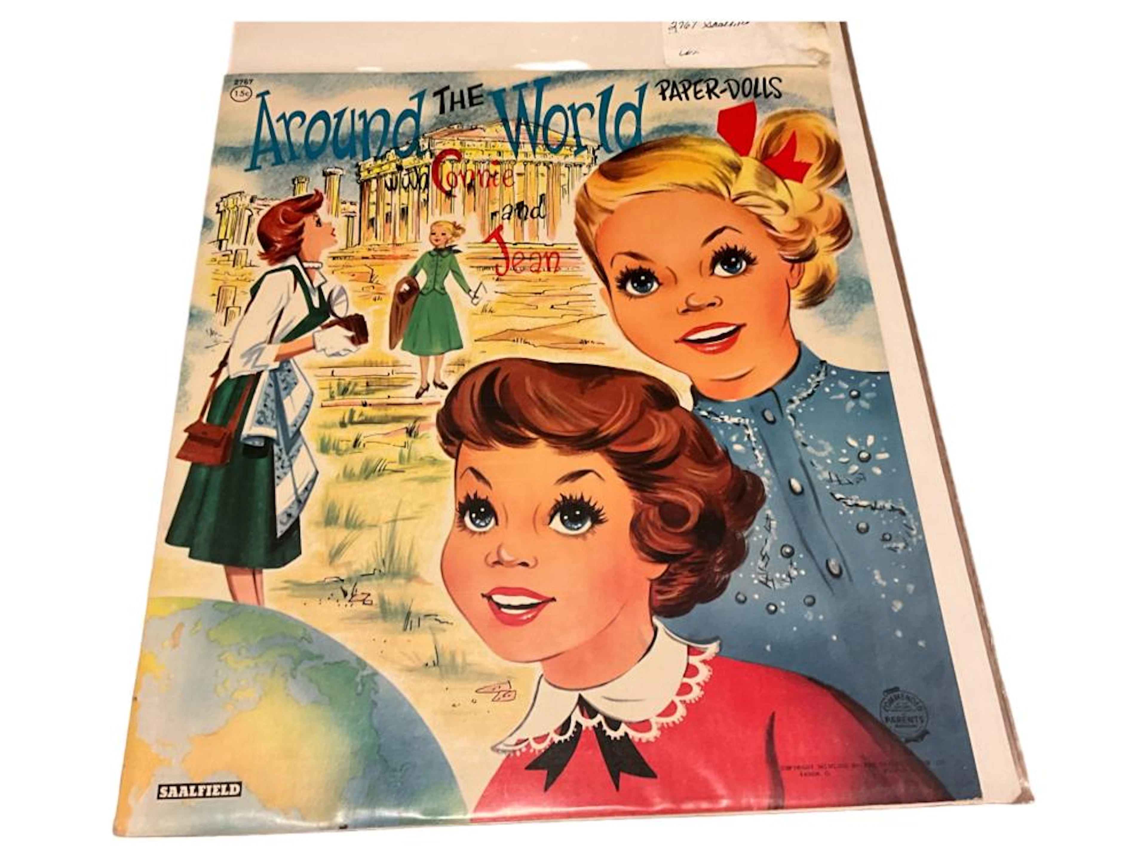 1958 Saalfield ?Around the World - 2767? Paper Dolls - Uncut