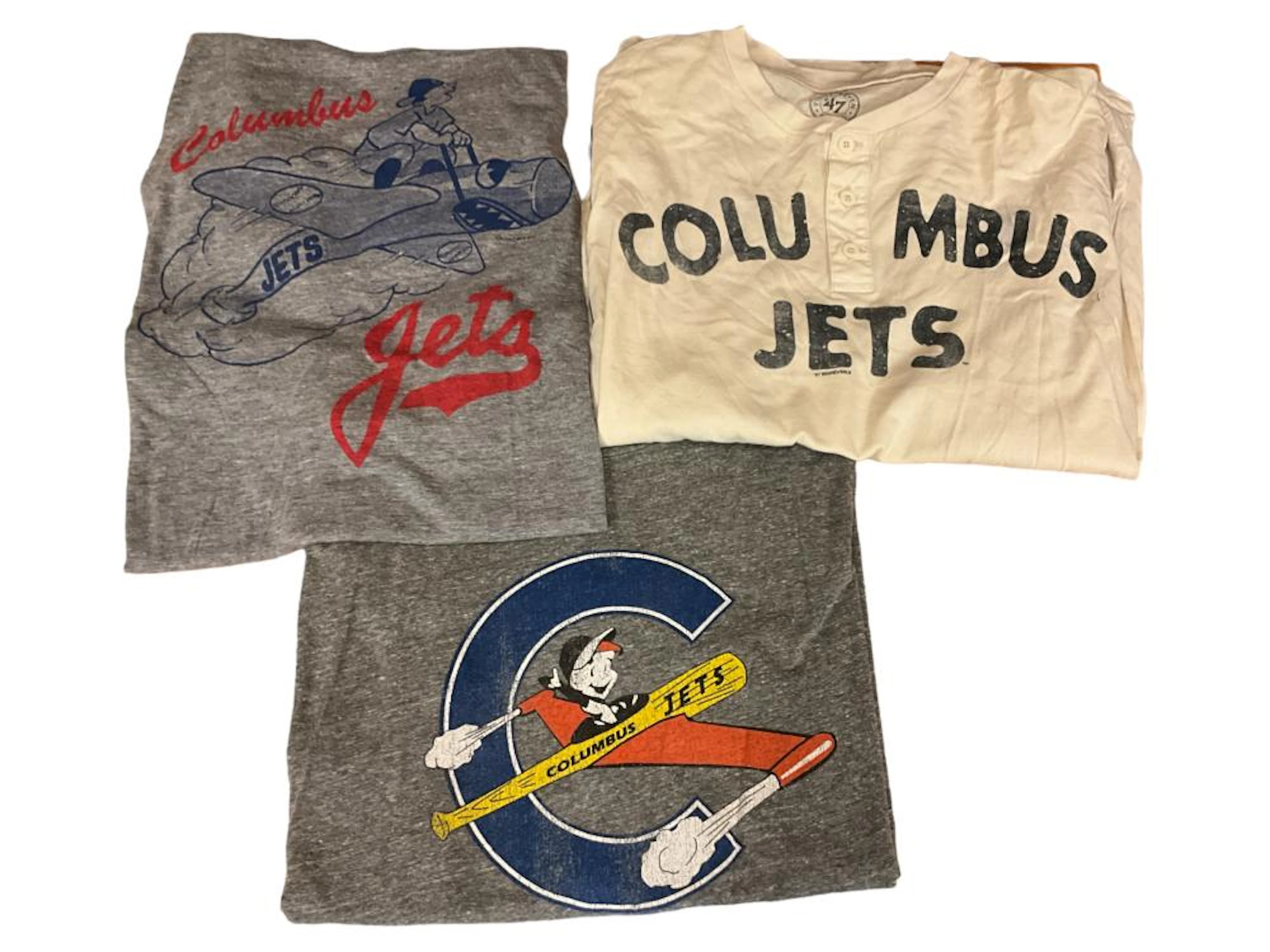 (3) Vintage Columbus Jets Minor League Baseball T-Shirts...