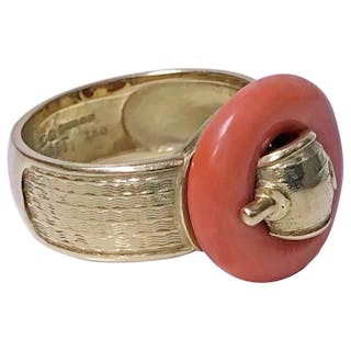 1970’s Piaget 18K Coral Ring.
