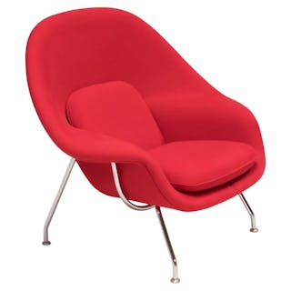 Knoll by Eero Saarinen Womb Small Red Armchair