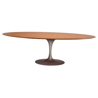 Knoll by Eero Saarinen Oak Wooden Oval Pedestal Dining Table