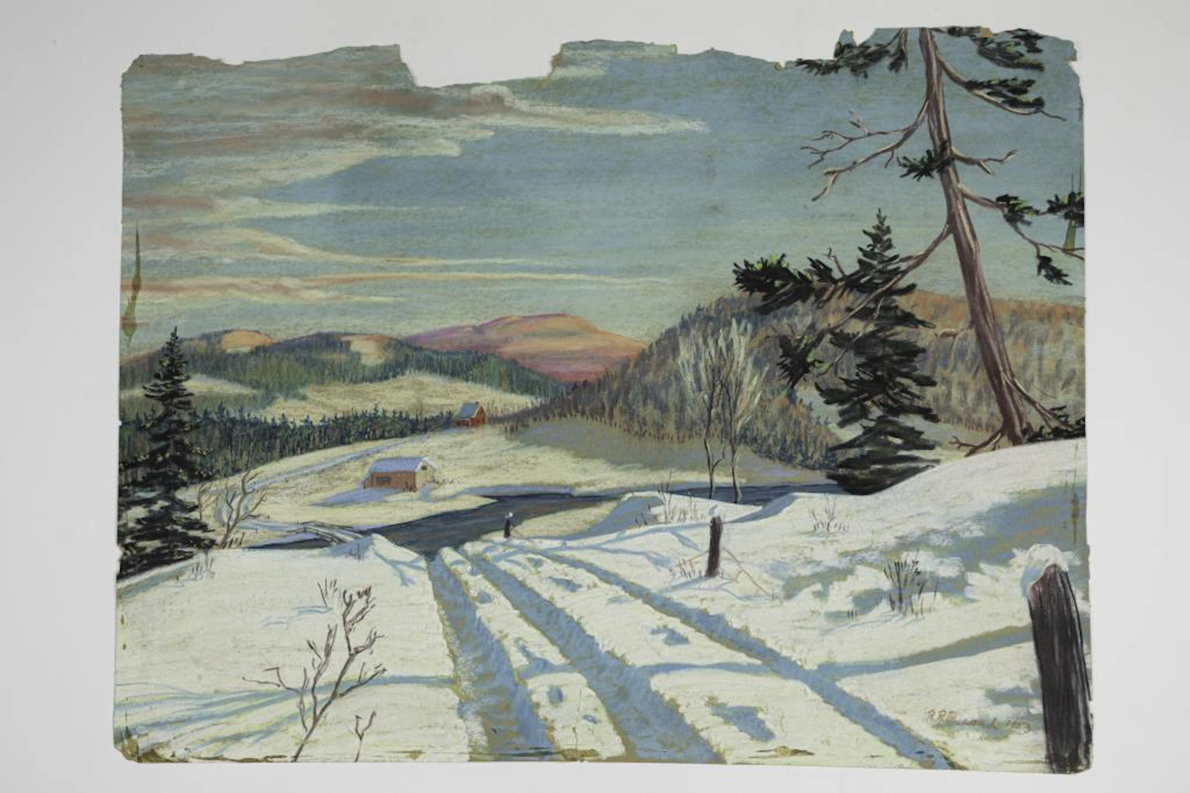 WINTER LANDSCAPE DRAWING BY R. R. PICARD