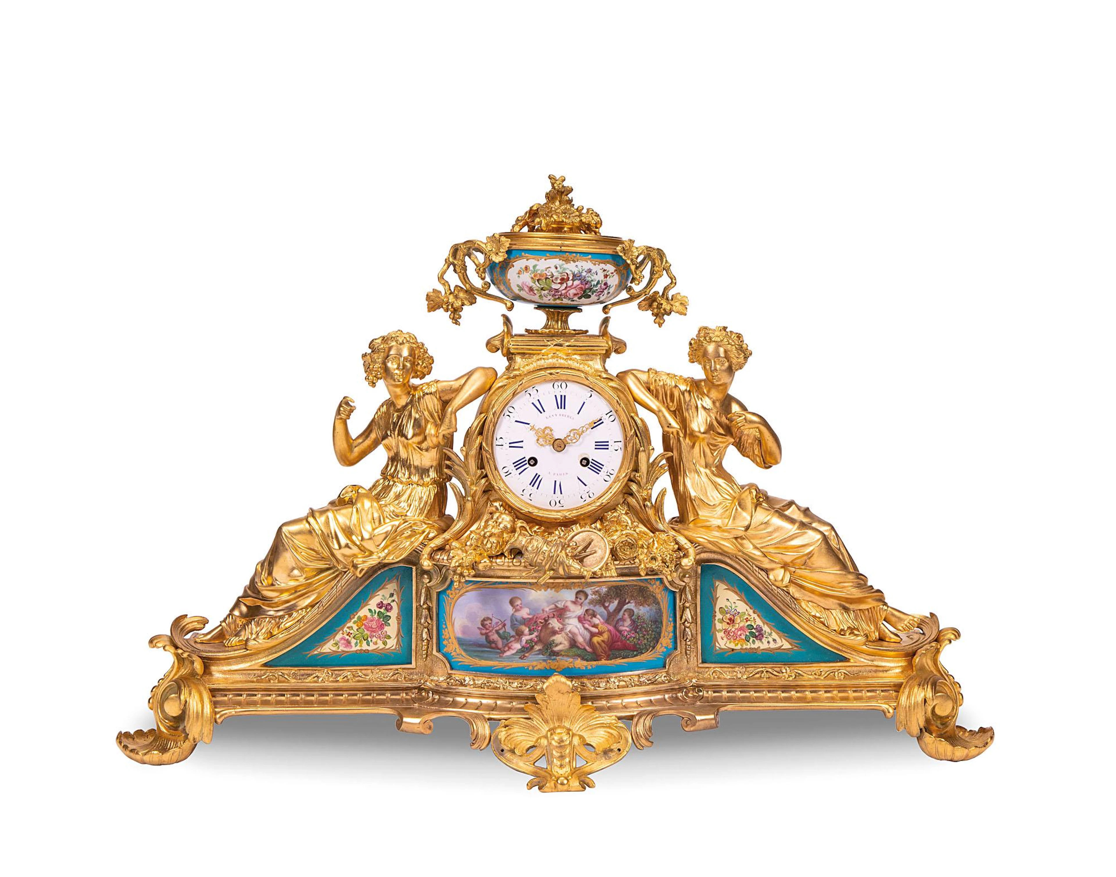 Orologio in bronzo e porcellana di Sèvres