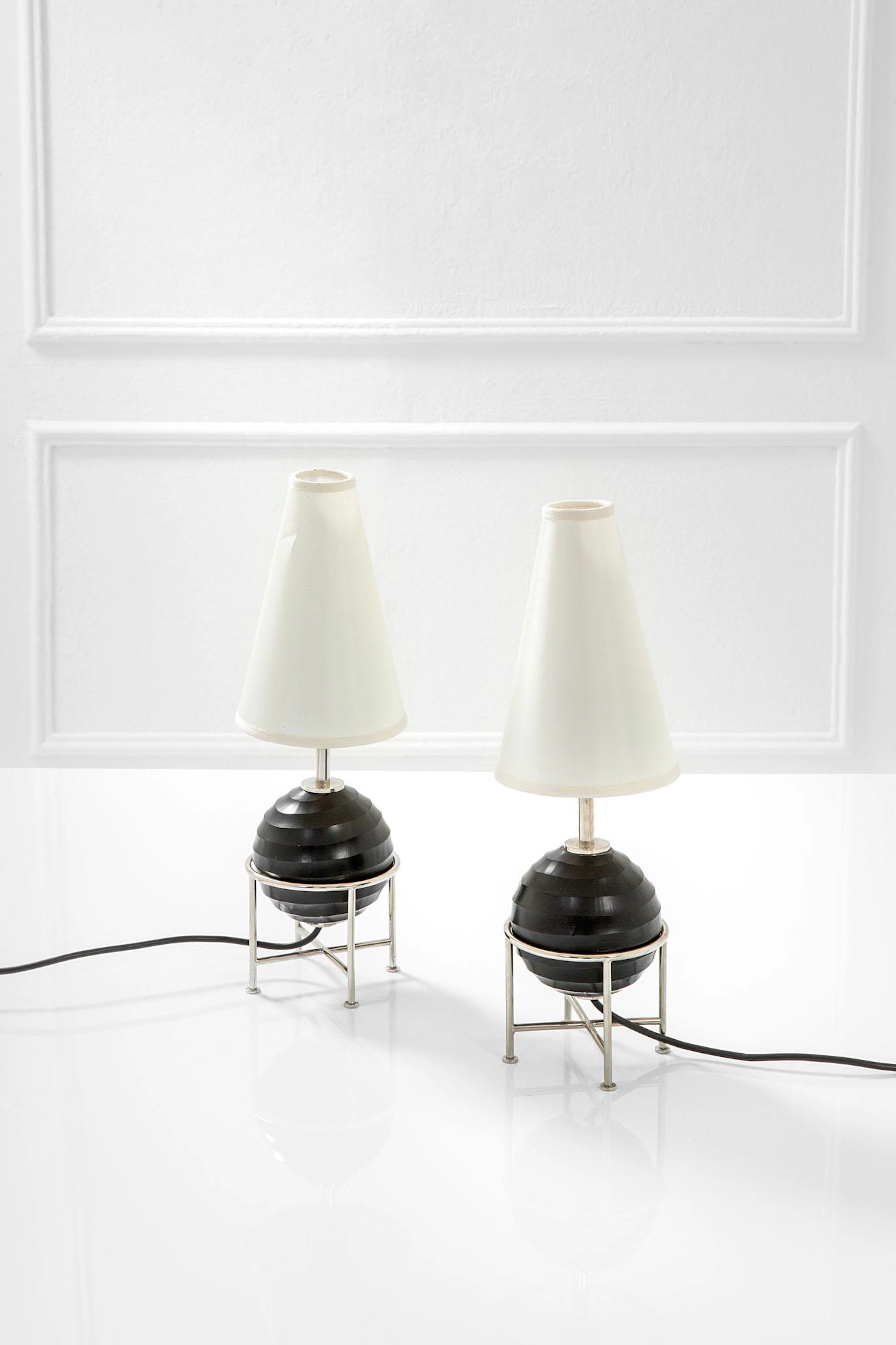 Coppia di lampade da tavolo, 1970 ca.