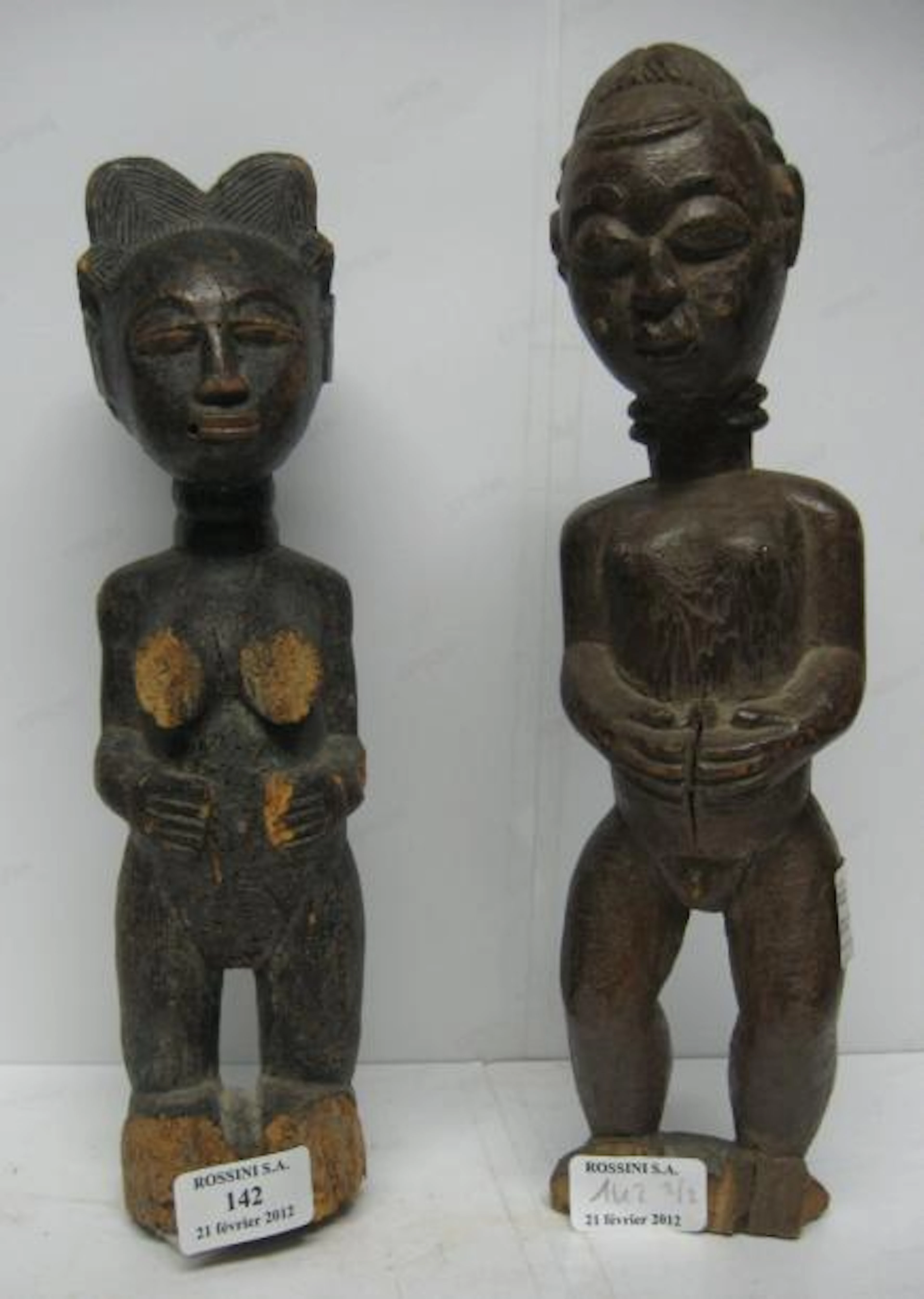 Deux sculptures africaines Couple (en l'état) - Rossini - 21/02/2012