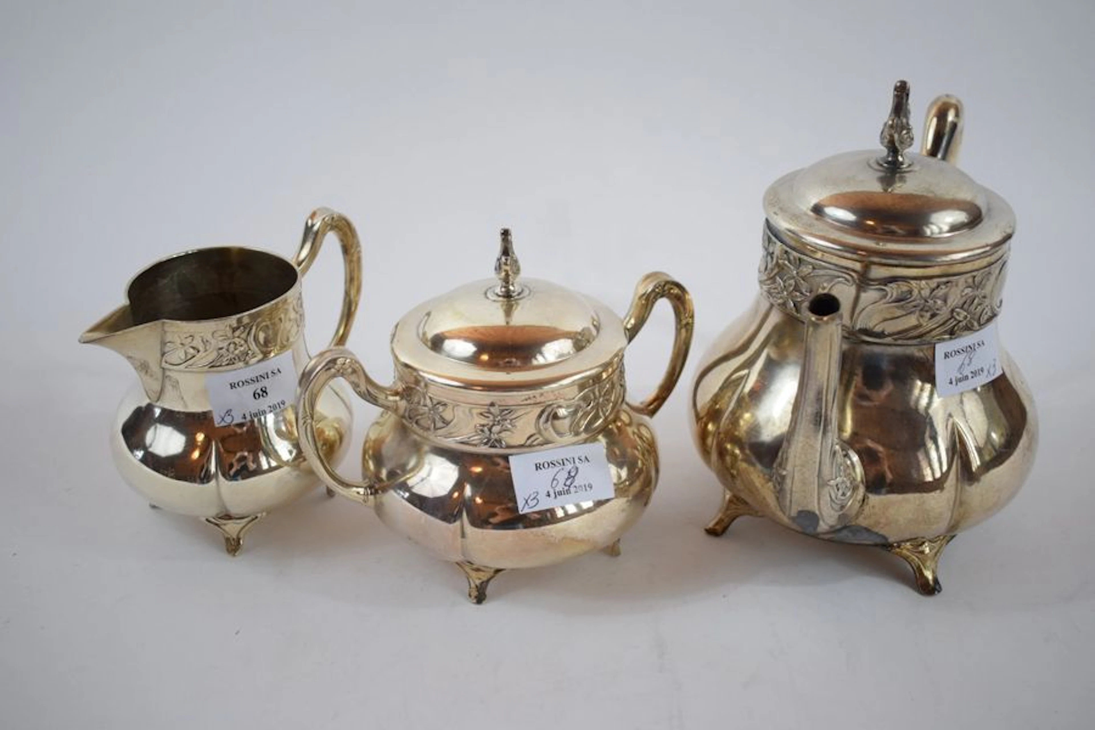 WMF Service à thé en métal argenté composé... - Lot 68 - Rossini