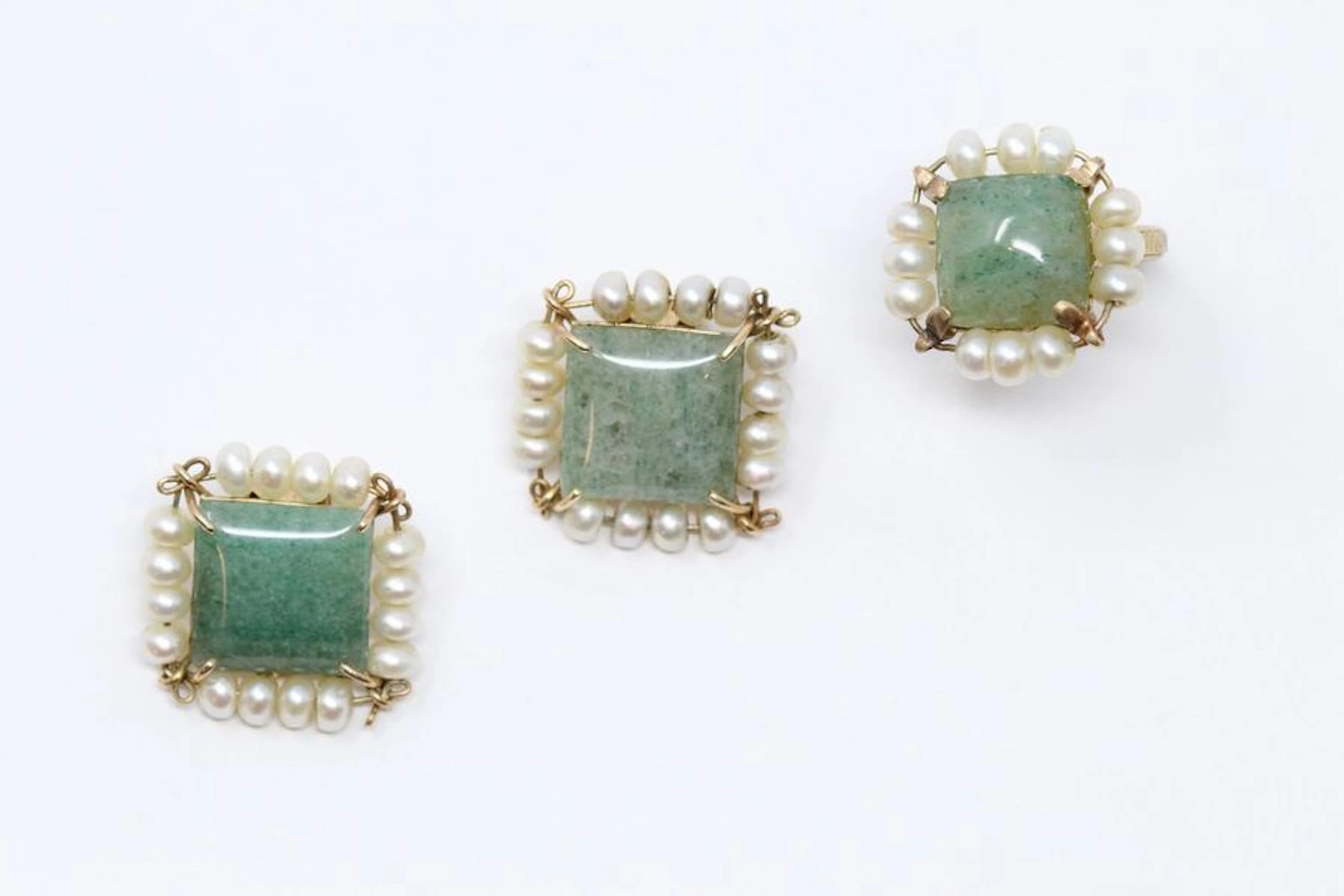 Bague et paire de boucles d'oreilles en alliage... - Lot 430 - Rossini