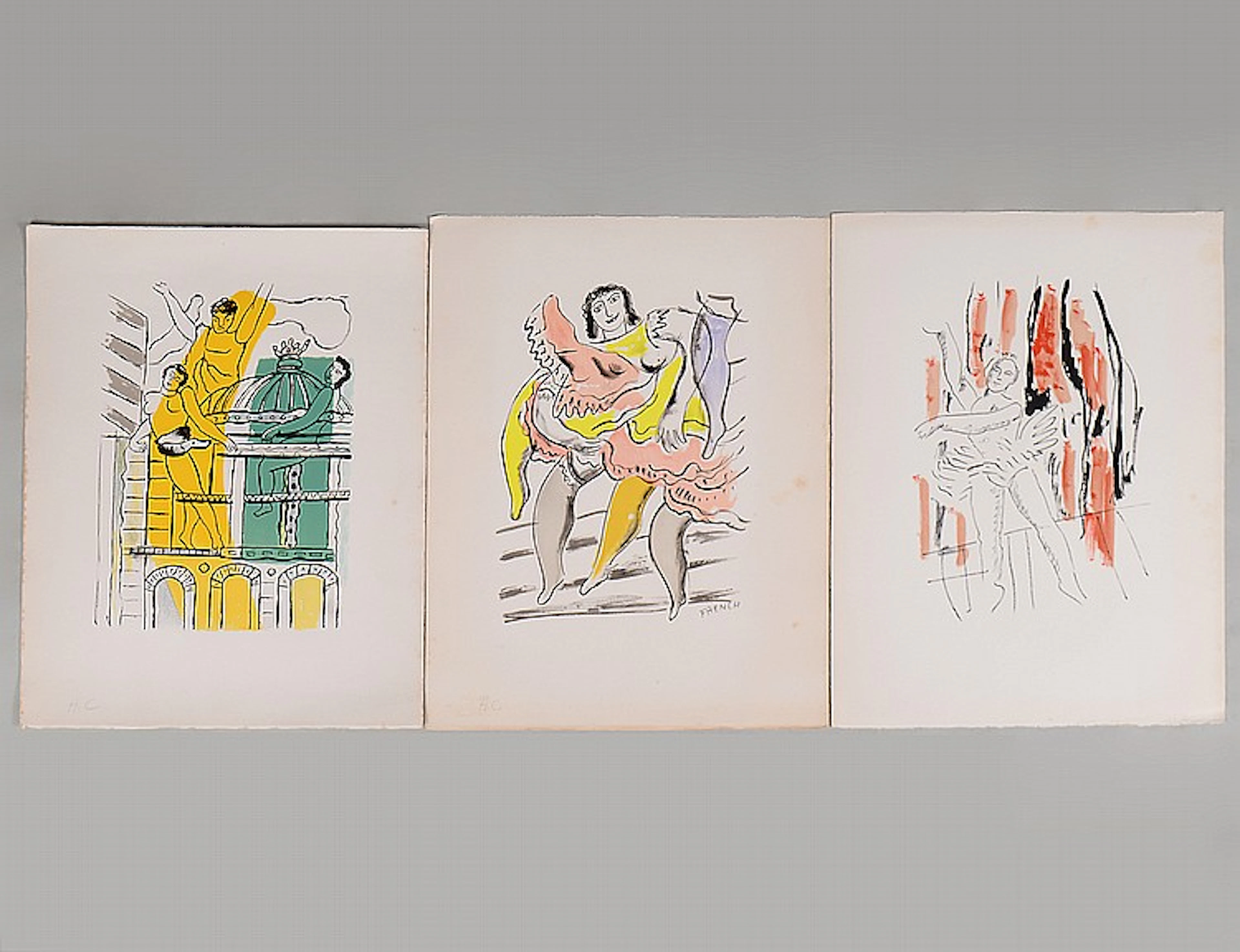 THREE FERNAND LEGER (French. 1881-1955) COLOR LITHOGRAPHS ON ARCHES PAPER