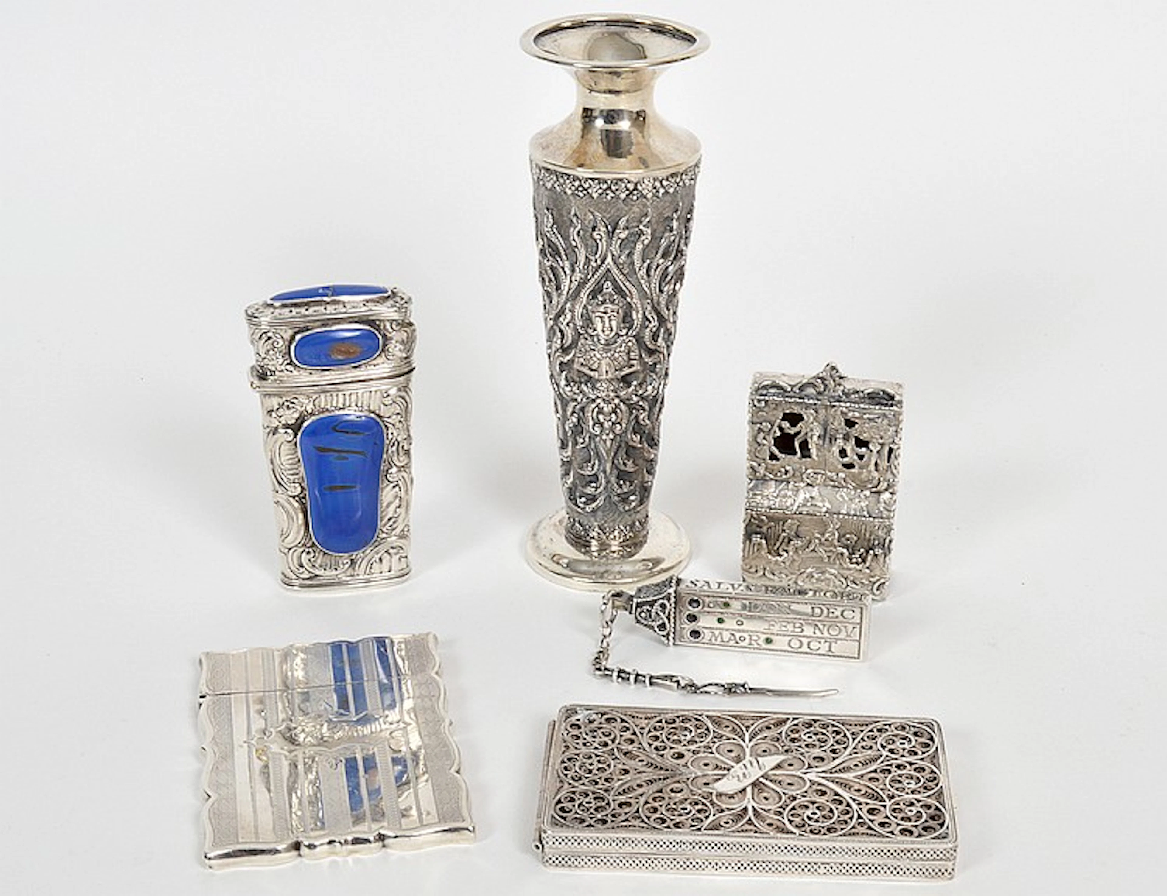 SIX ASSORTED SILVER ITEMS