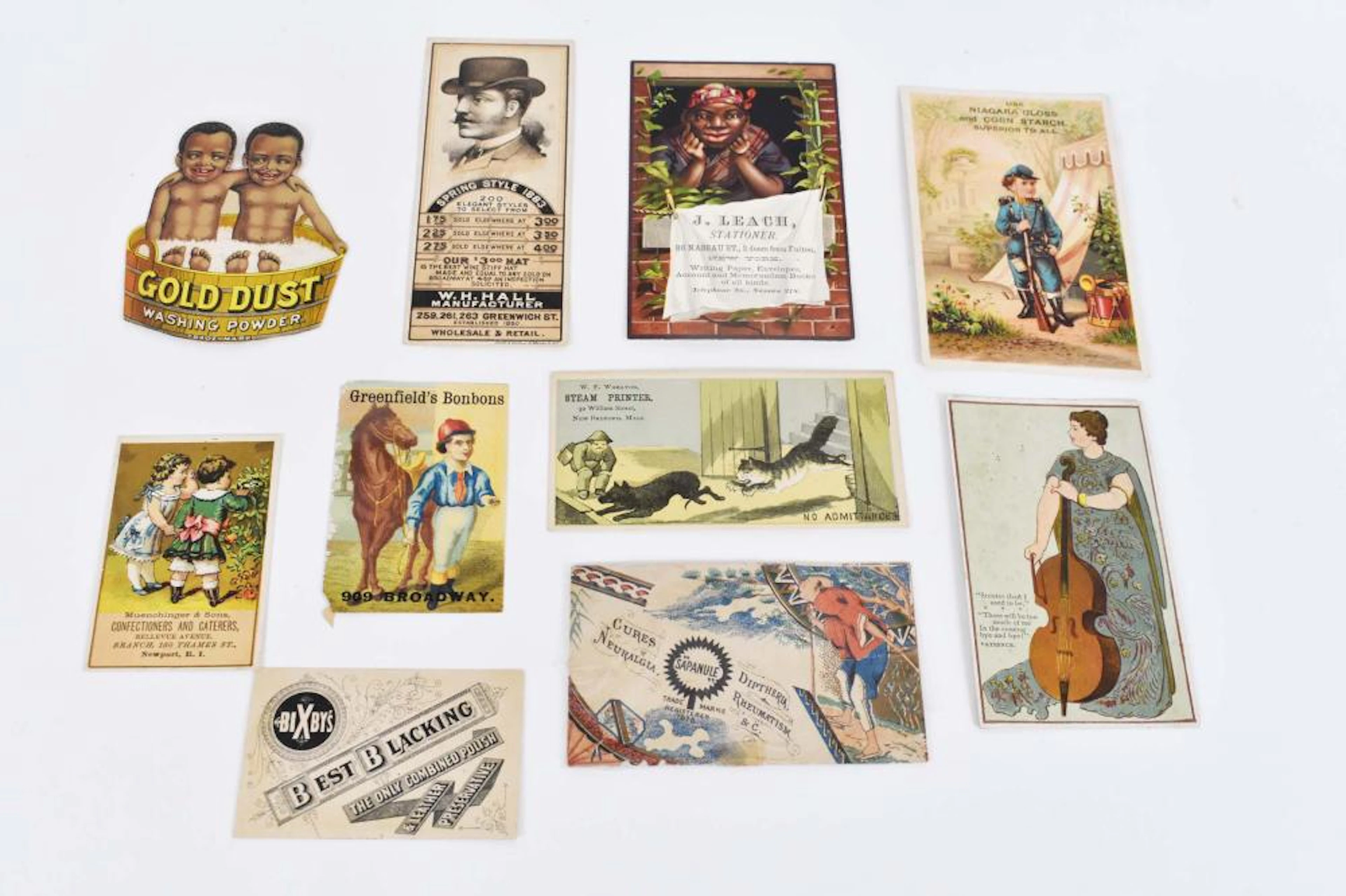 COLLECTION OF ANTIQUE COLOR ADVERTISING CARDS