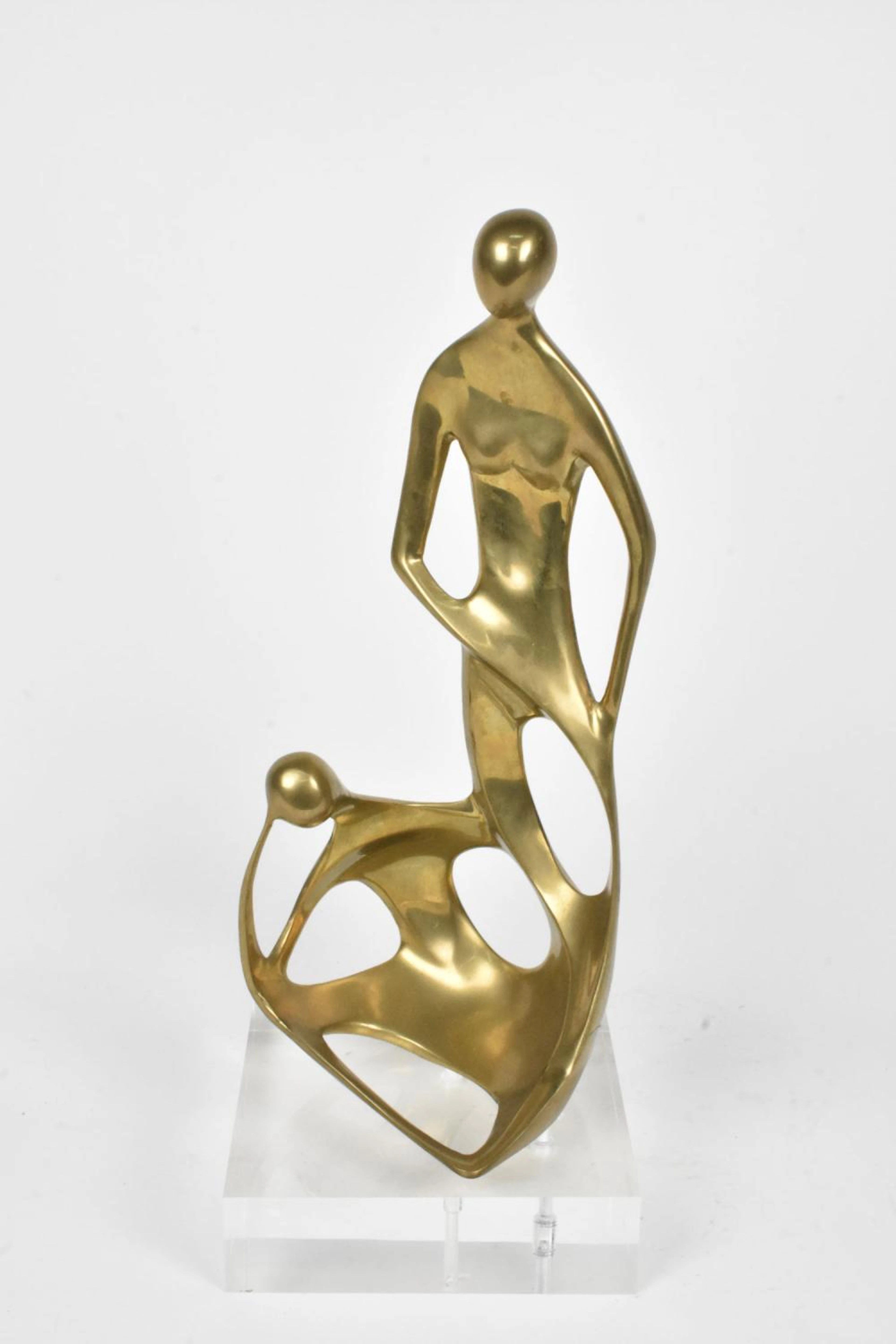 Contemporary Bronze Sculpture on Lucite Base