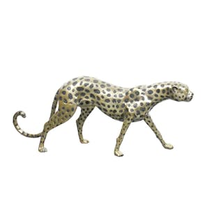 Contemporary Bronze Sculpture of a Cheetah, 53" L. 22" h.