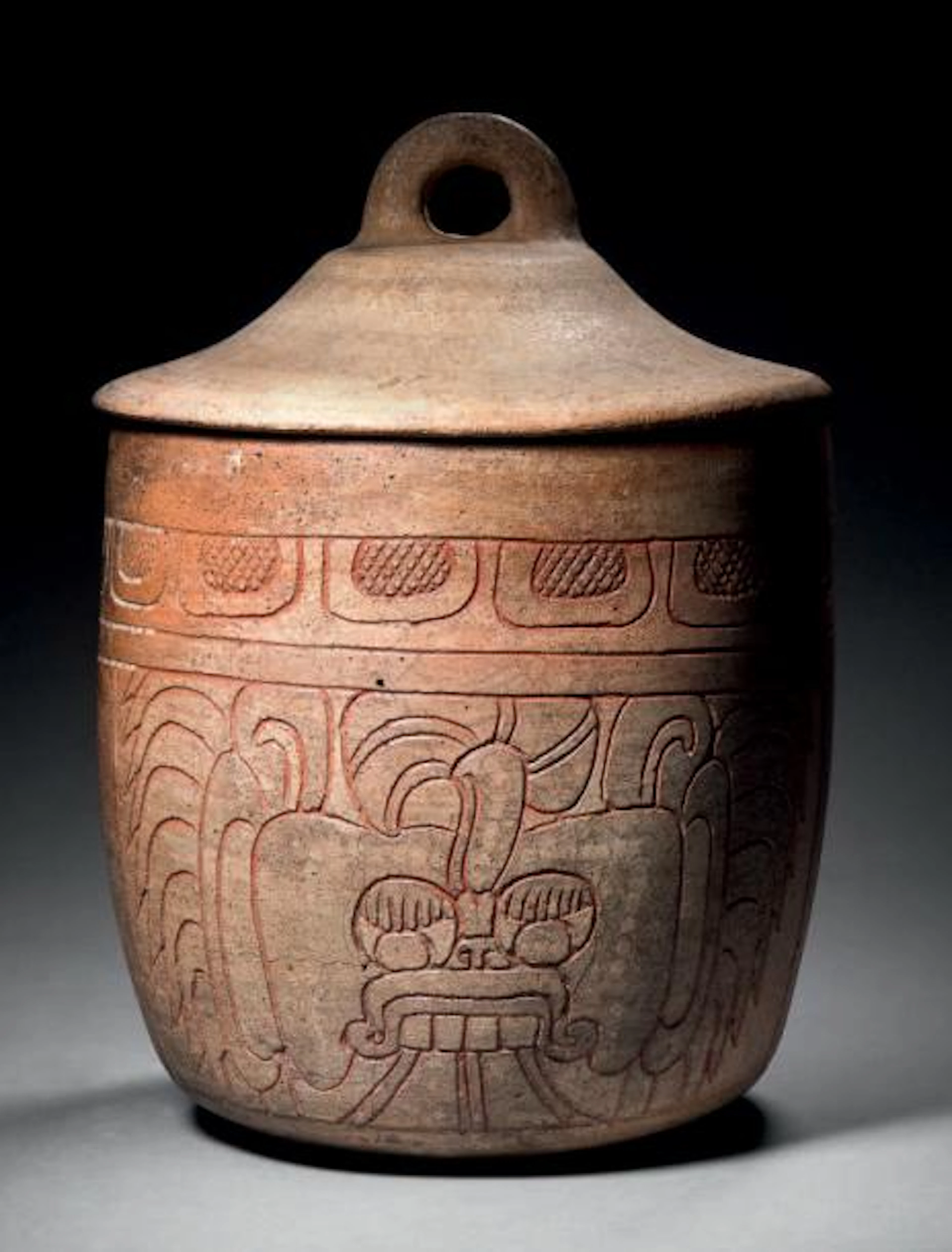 Vase à couvercle Zone Maya, Mexique, Guatémala…