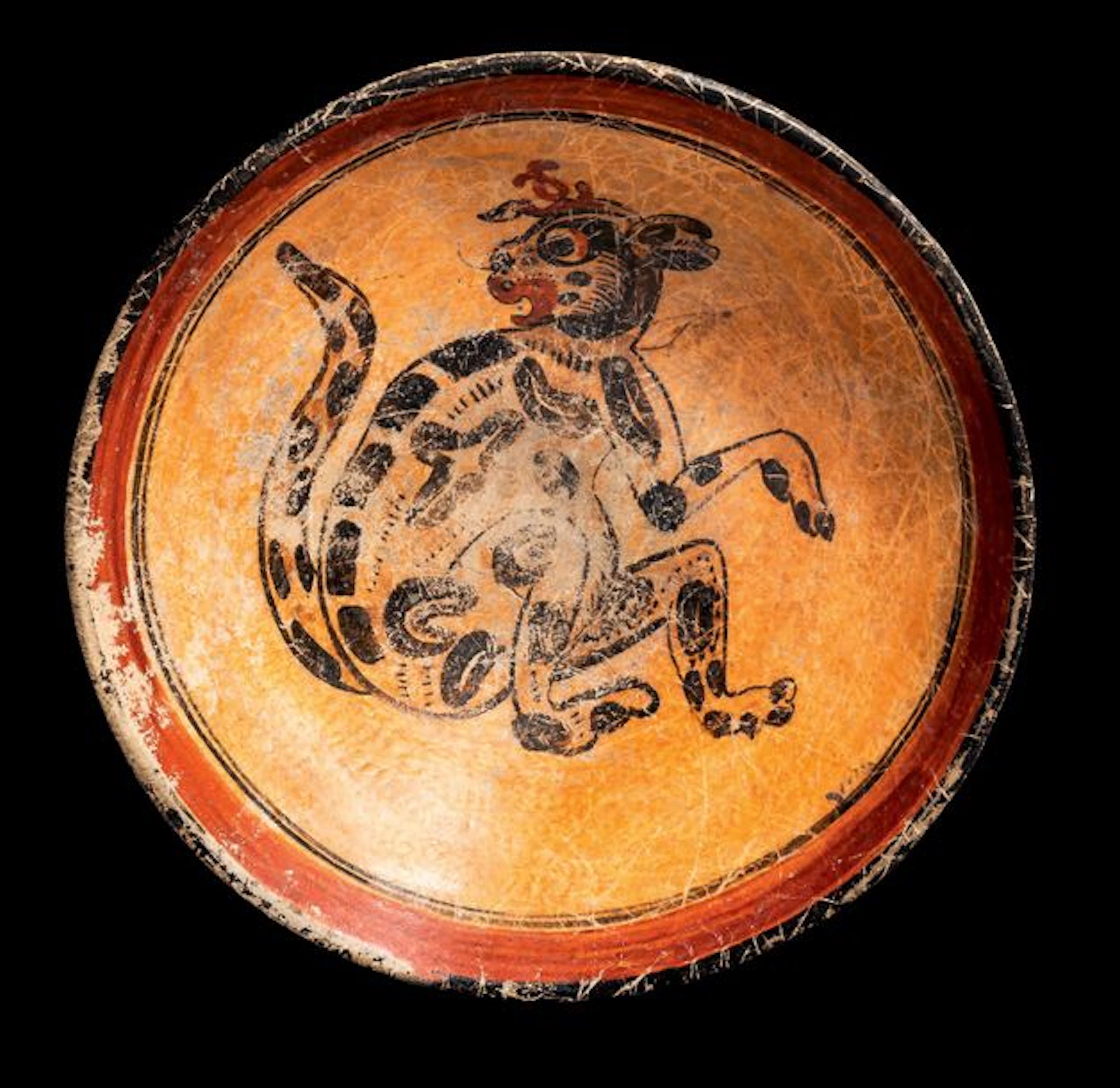 COUPE DÉCORÉE D'UN JAGUAR CULTURE MAYA, PETÉN,…