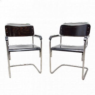 Pair of Bauhaus-style chairs by Robert Slezák for Baťa, 1930s