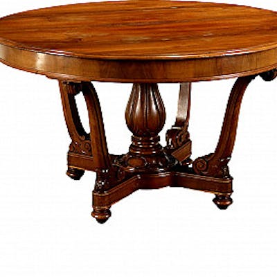 Walnut extendable cestello table, second half of the 19th century