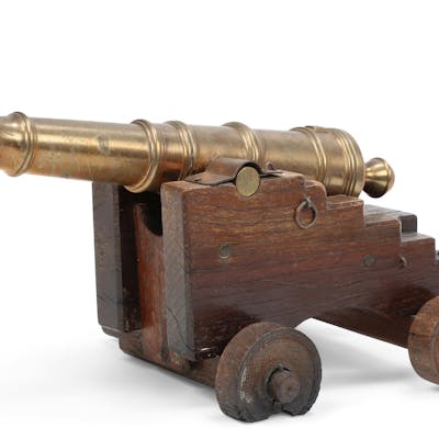 An English bronze model of a cannon