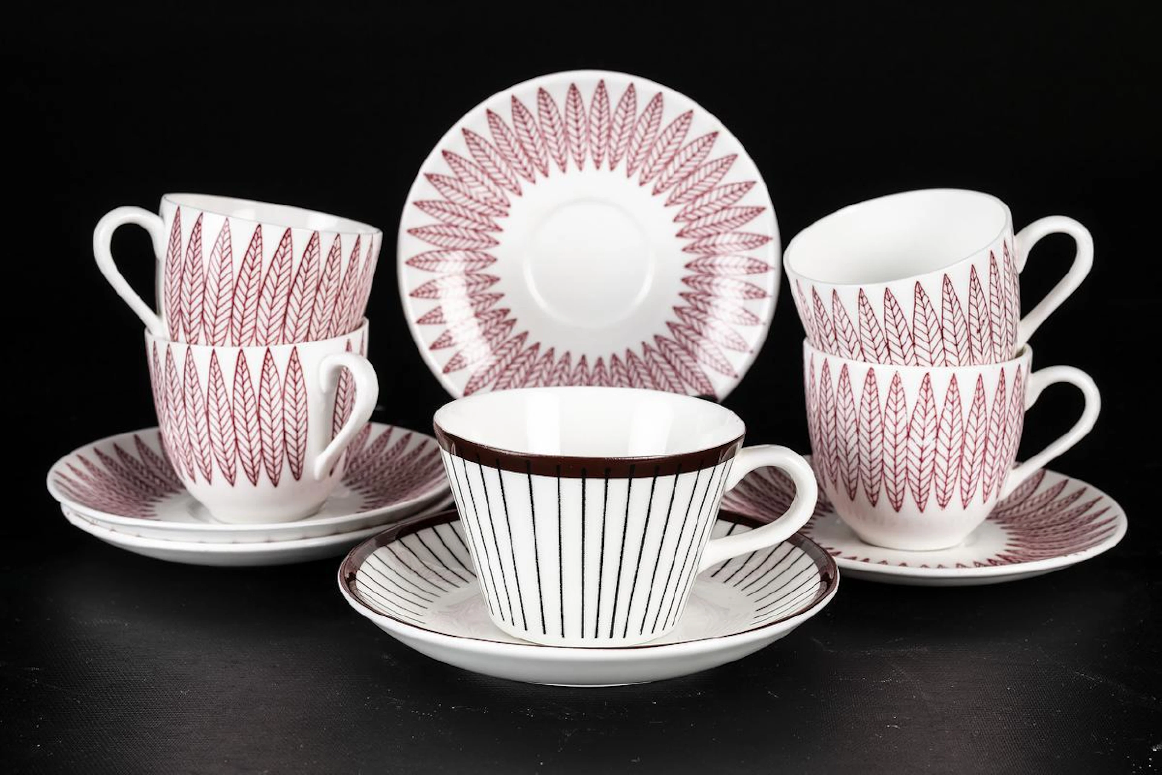 KAFFESERVISDELAR, Salix / Spisa Ribb, Stig Lindberg, Gustavsberg