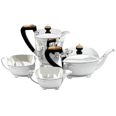 Sterling Silver Four Piece Tea and Coffee Service - Art Deco Style