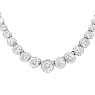 11ct Diamond and Platinum Riviere Necklace - Vintage Circa 1950/Contemporary