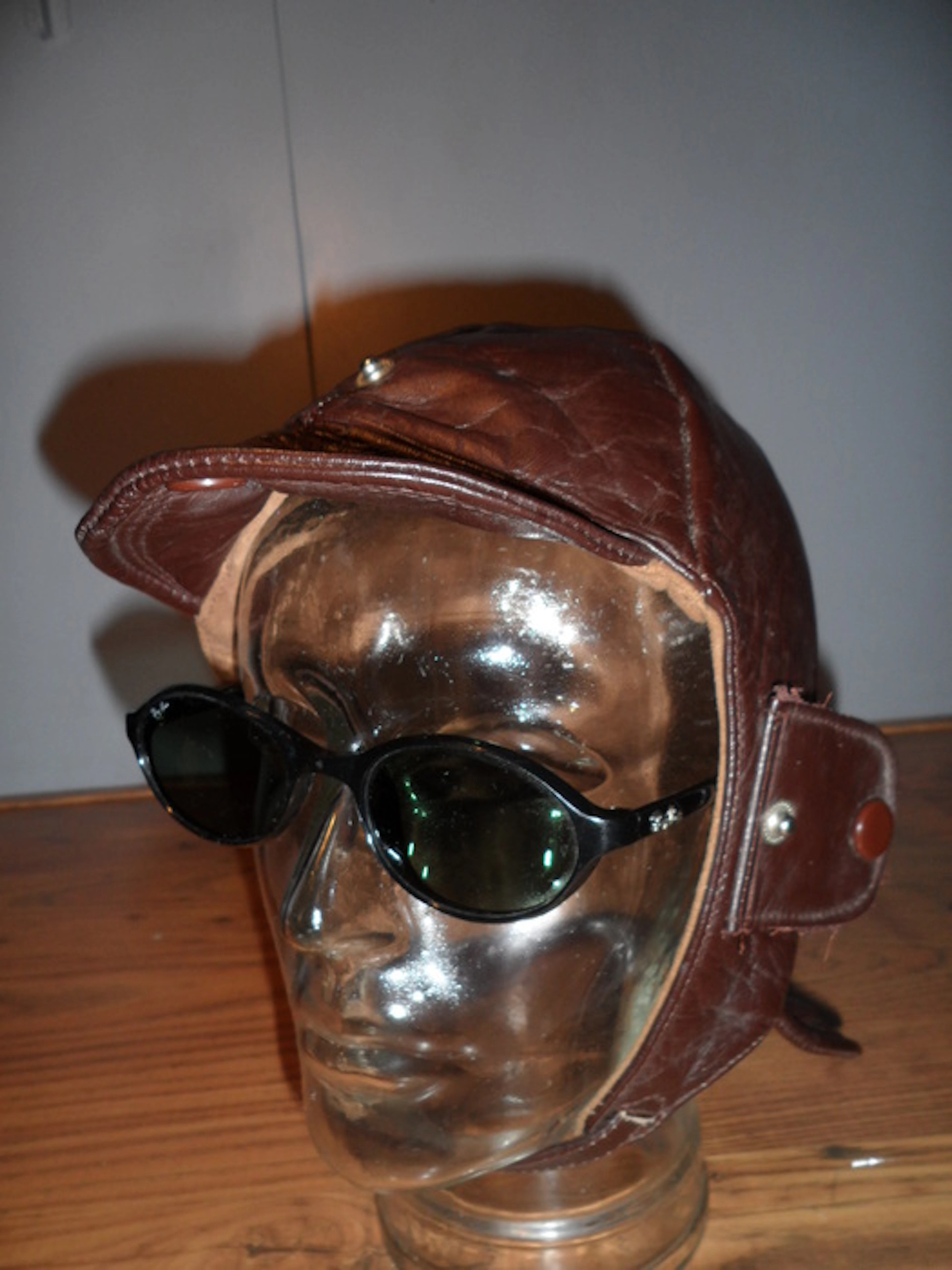 Leren Piloten muts / Oldtimer - Cabrio - AVIATOR - Mig - Kitcar