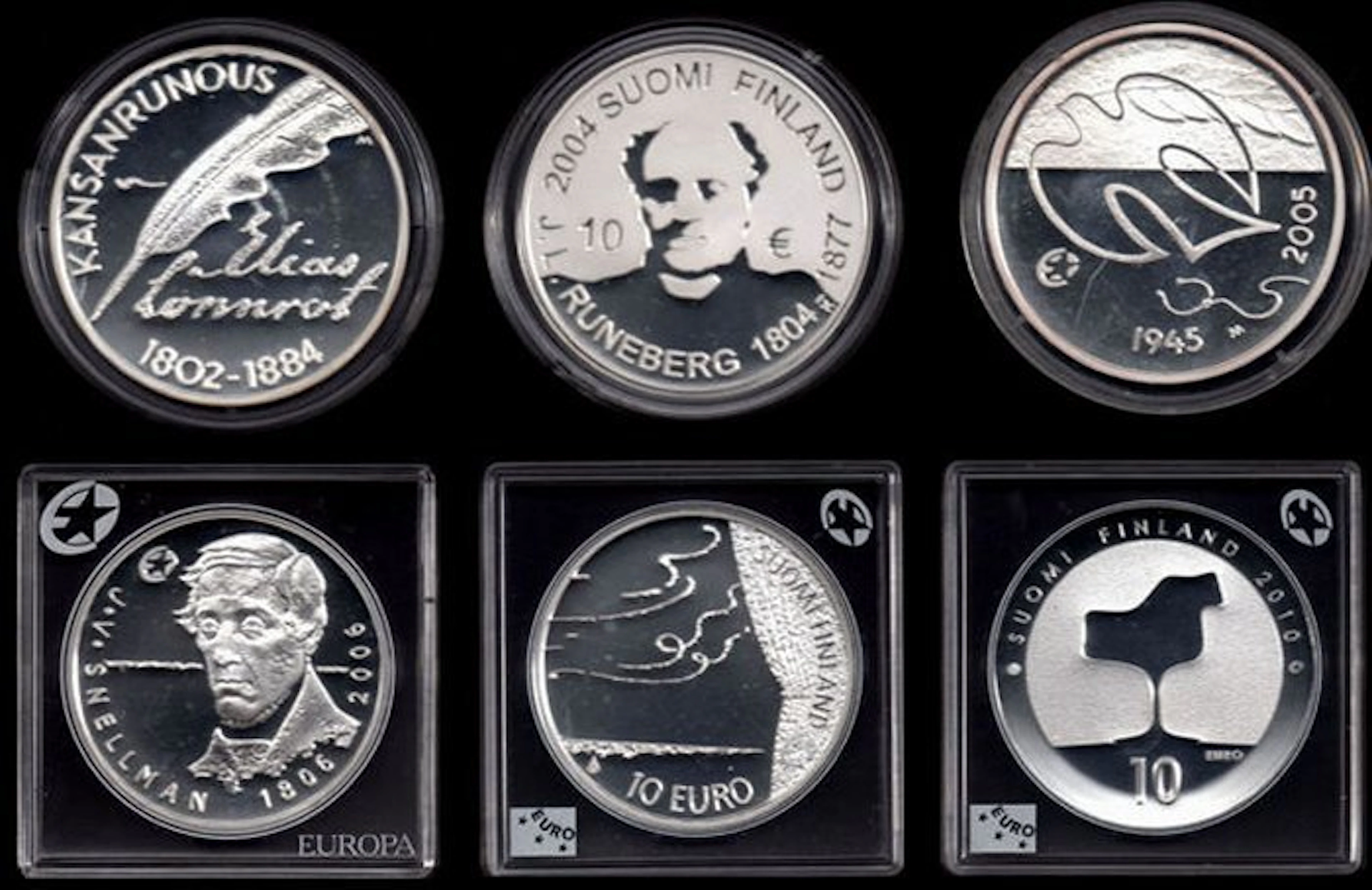 Finland - 10 Euro 2002/2010 Commemorative (6 different coins)
