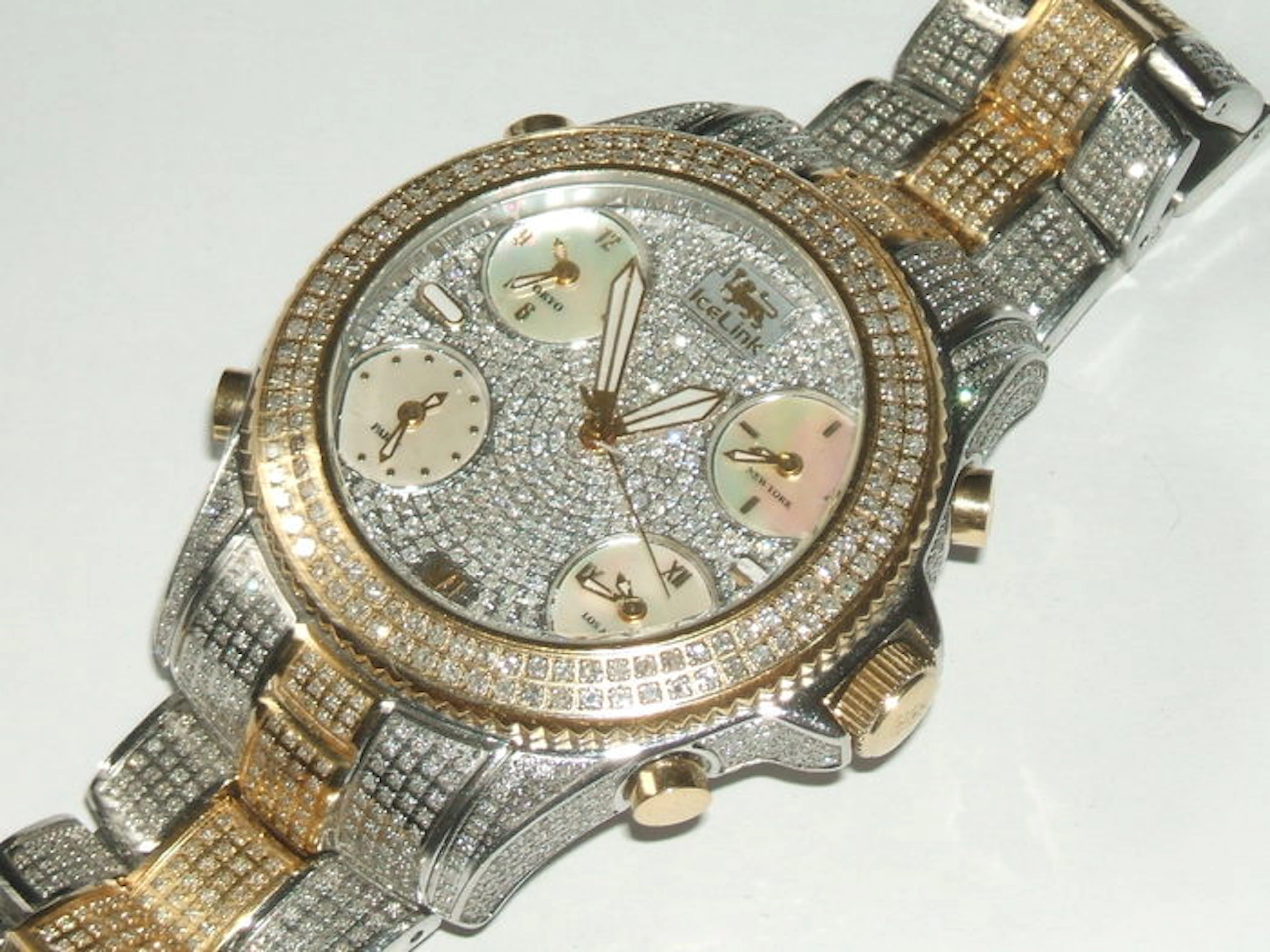 IceLink Marco Polo - Watch gold plated with genuine diamond 15crt