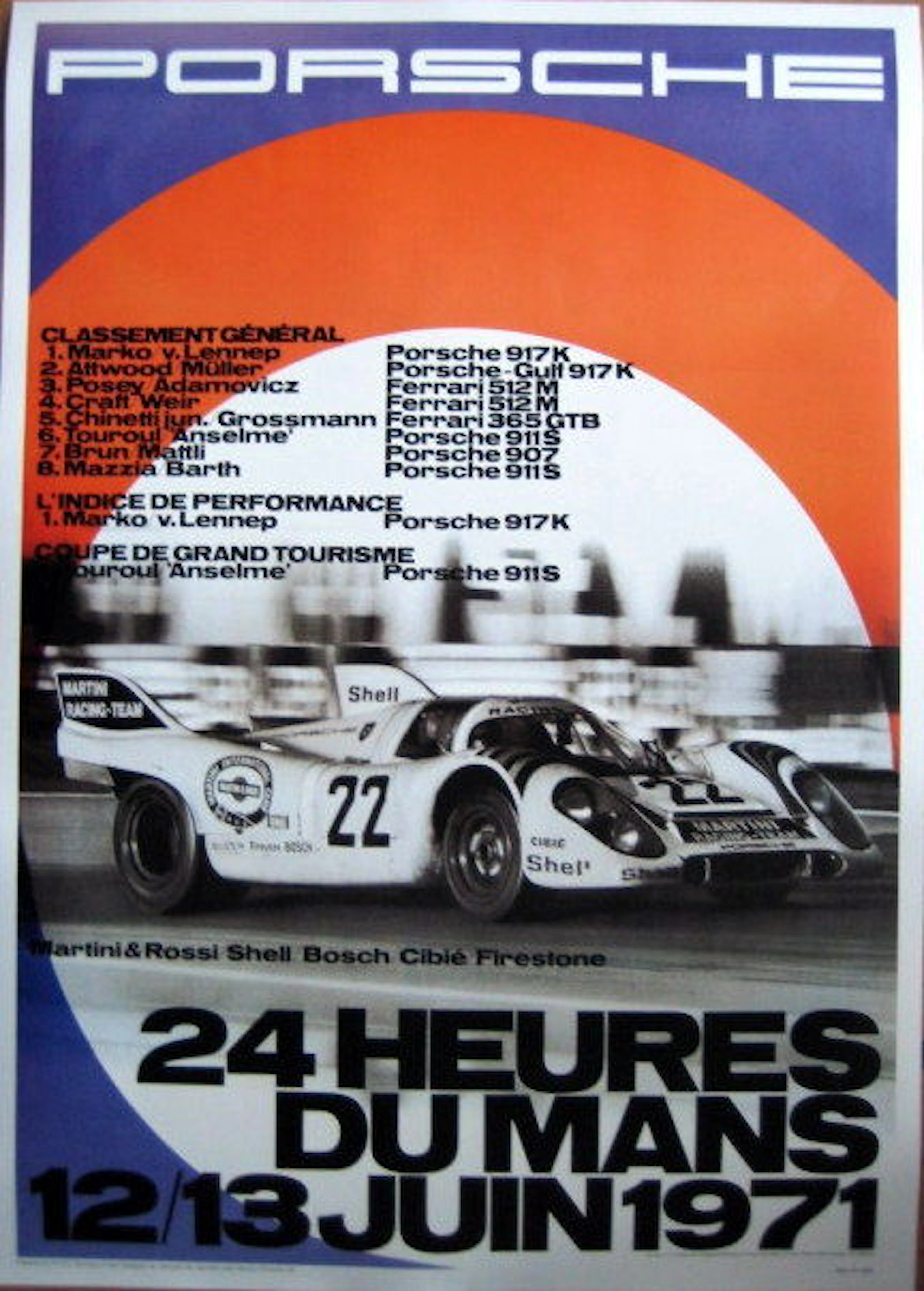 Porsche advertising poster - Porsche 24h Le Mans 1971