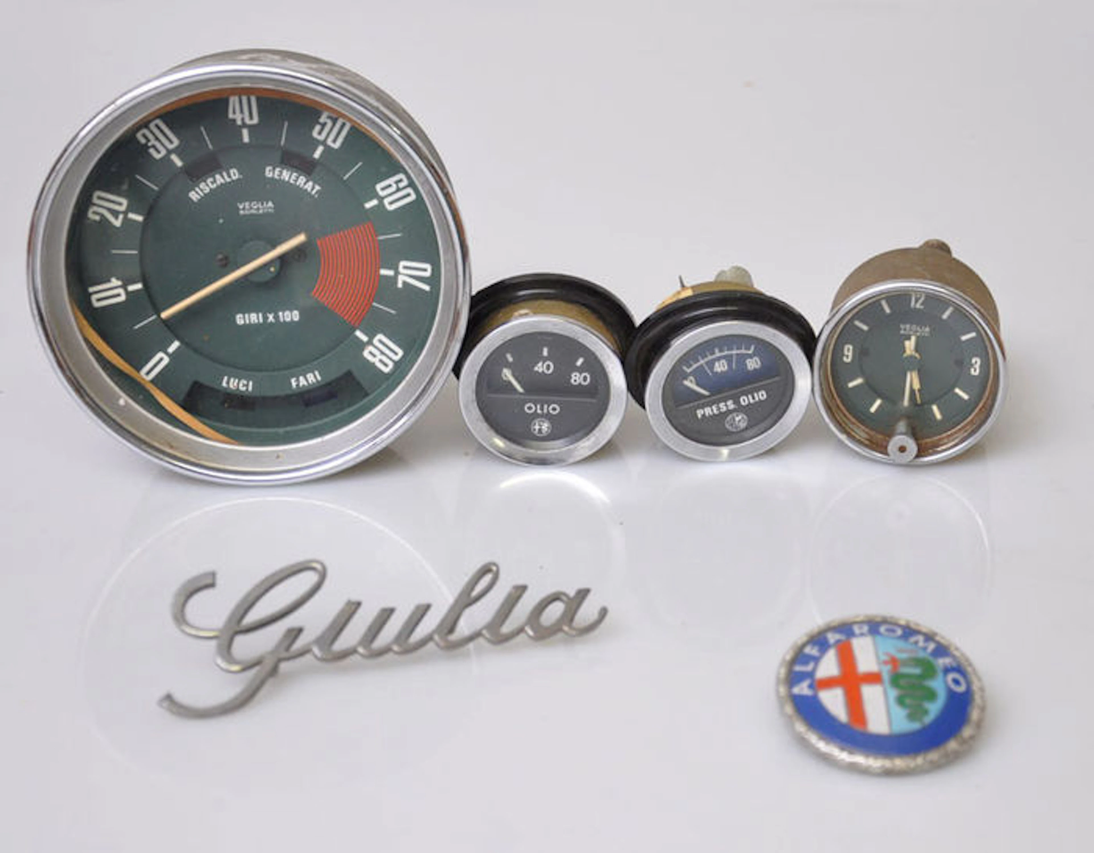 Vintage Alfa Romeo Guilia Veglia Borletti klokken