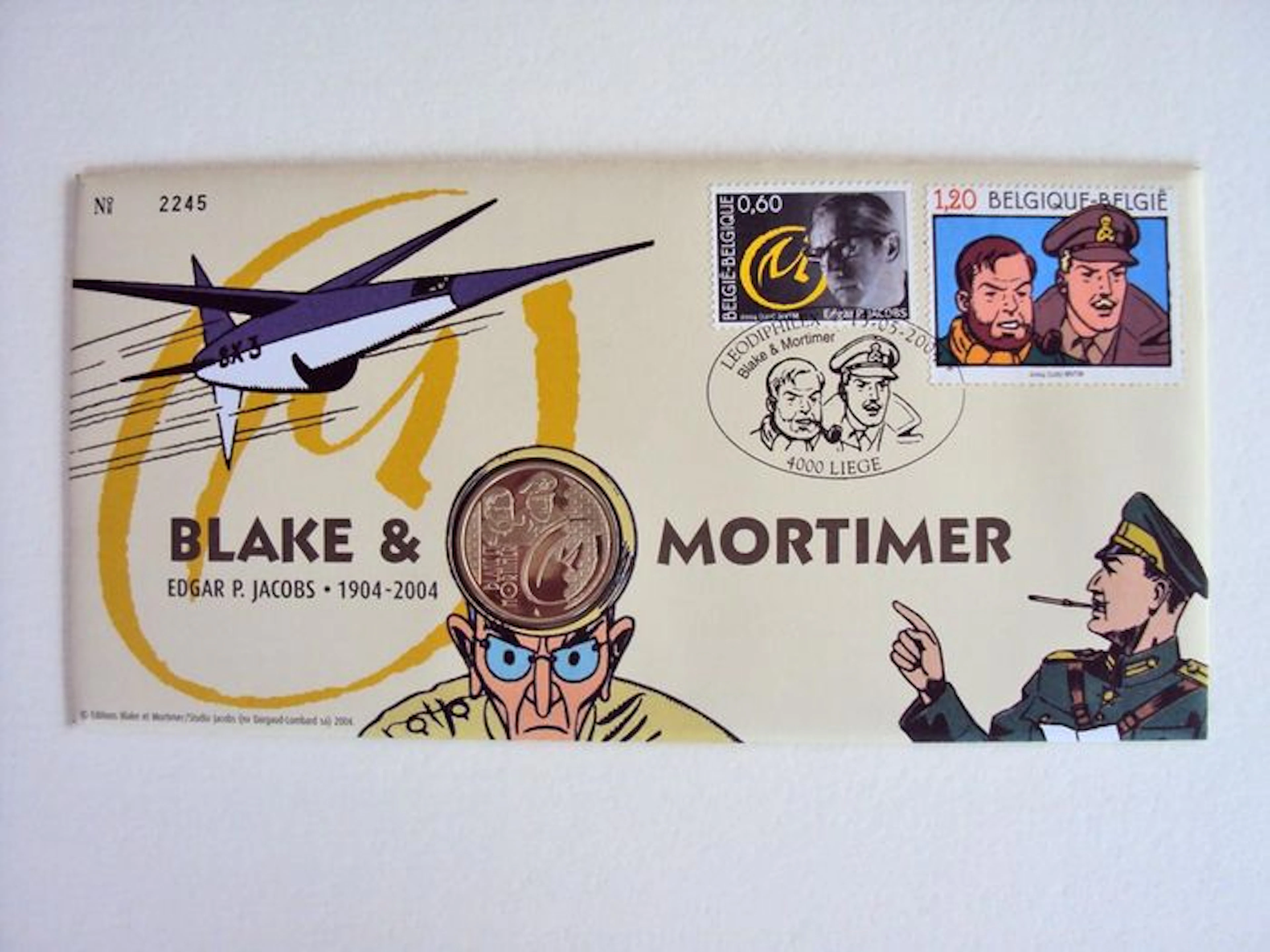 Blake et Mortimer - Monnaie Royale de Belgique - Genummerde envelop met munt en postzegels - (2004)