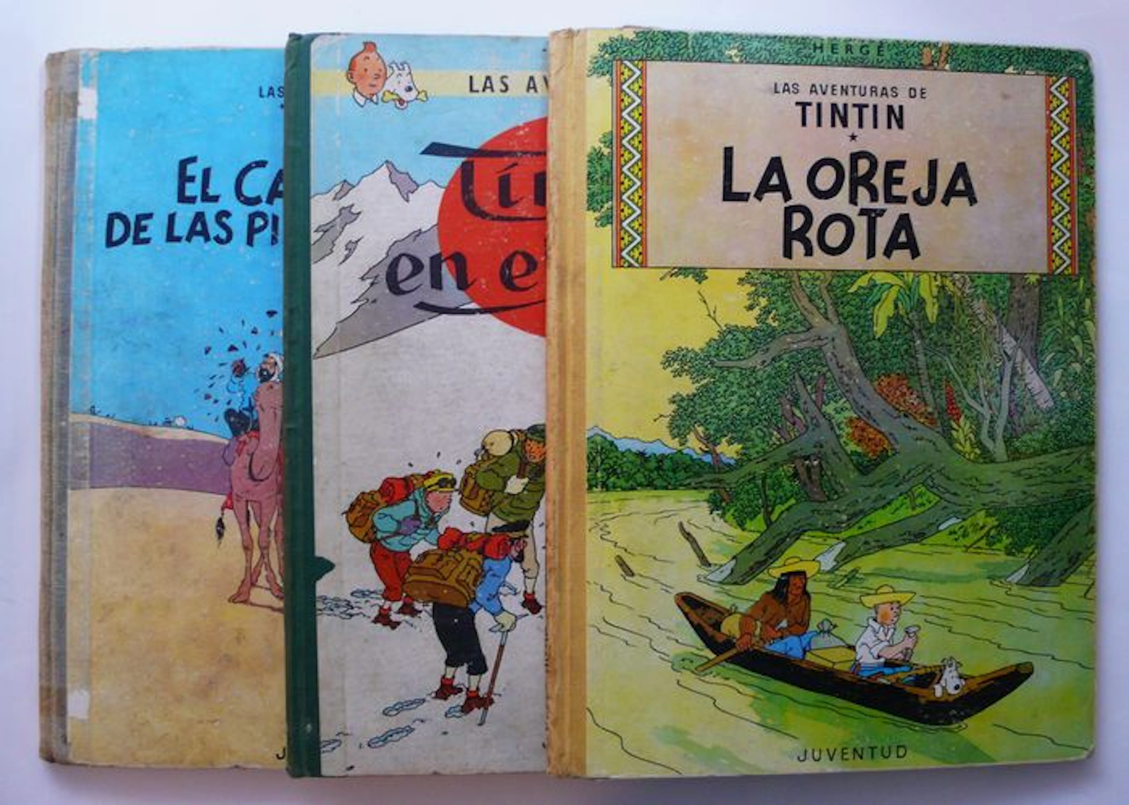 Tintin 06 + 09 + 20 - La Oreja Rota [The Broken Ear] + El Cangrejo De Las Pinzas [The Crab with the Golden Claws] + En el Tibet [Tintin in Tibet] - Spanish - 3 x hardcover - 1st