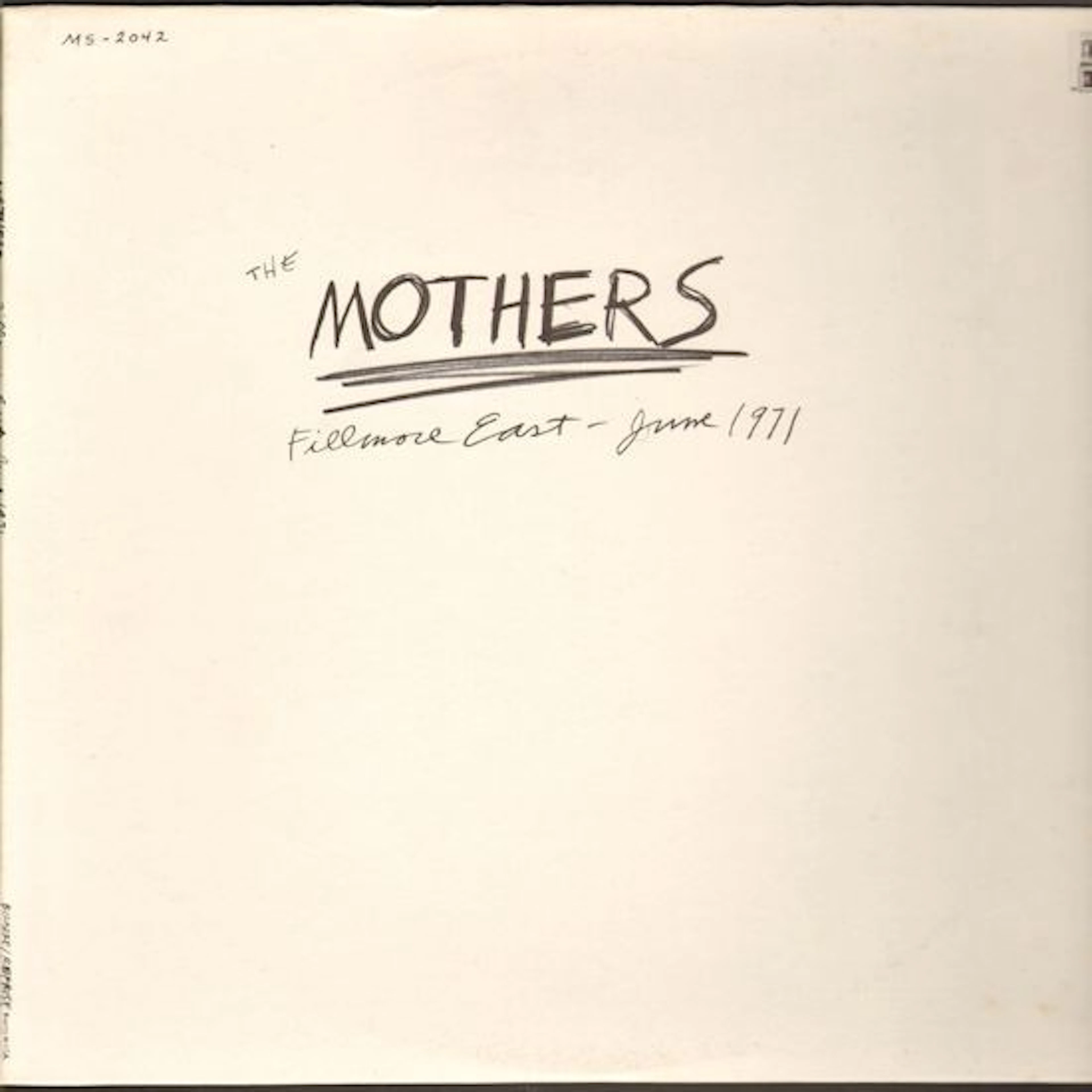 Mothers of Invention/ Frank Zappa "Fillmore East - June 1971" original 1971 US LP Bizarre label