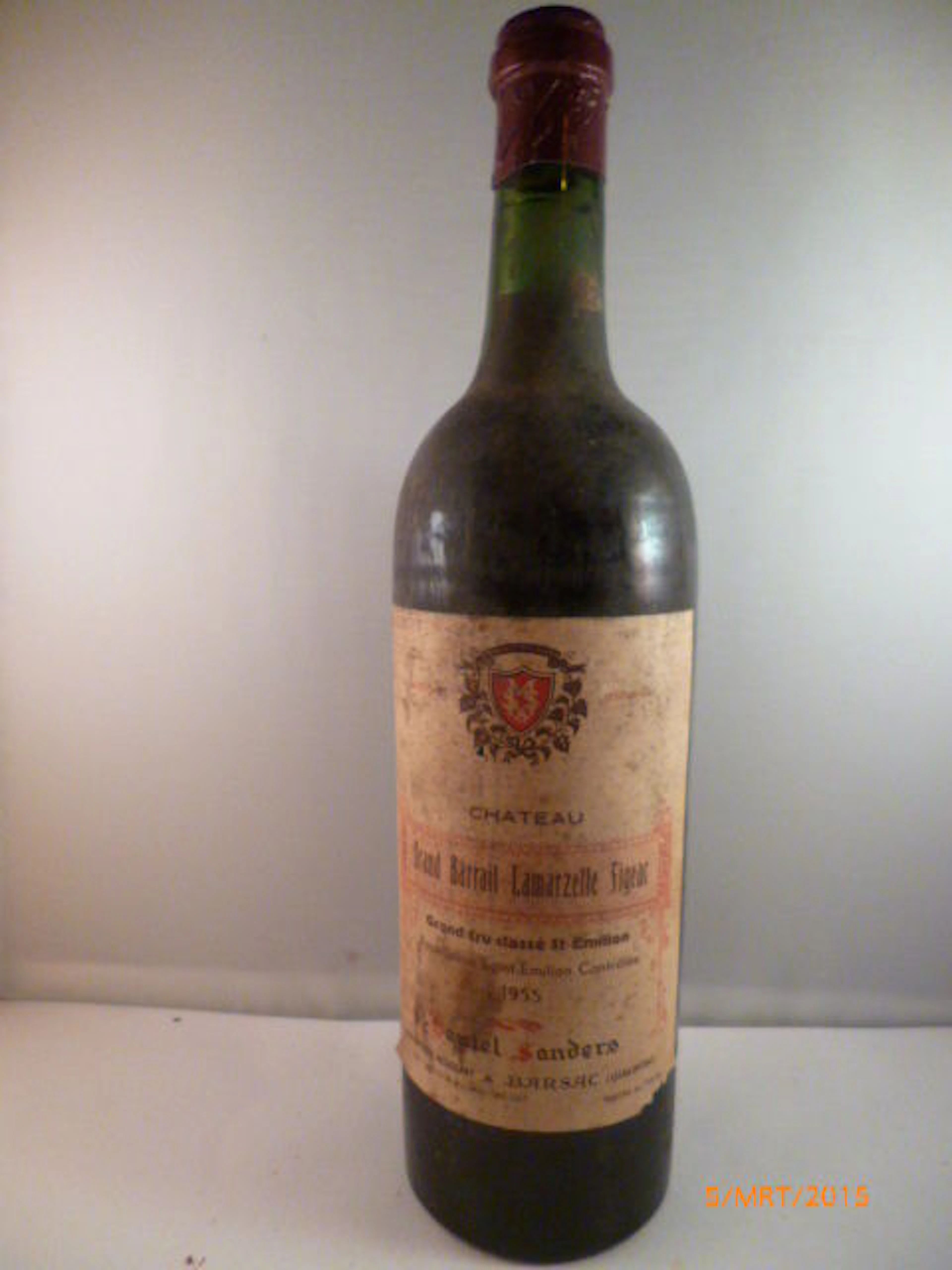 Chateau Grand Barrail Lamarzelle Figeac 1955 Saint-Emilion Grand Cru Classé, 1 fles