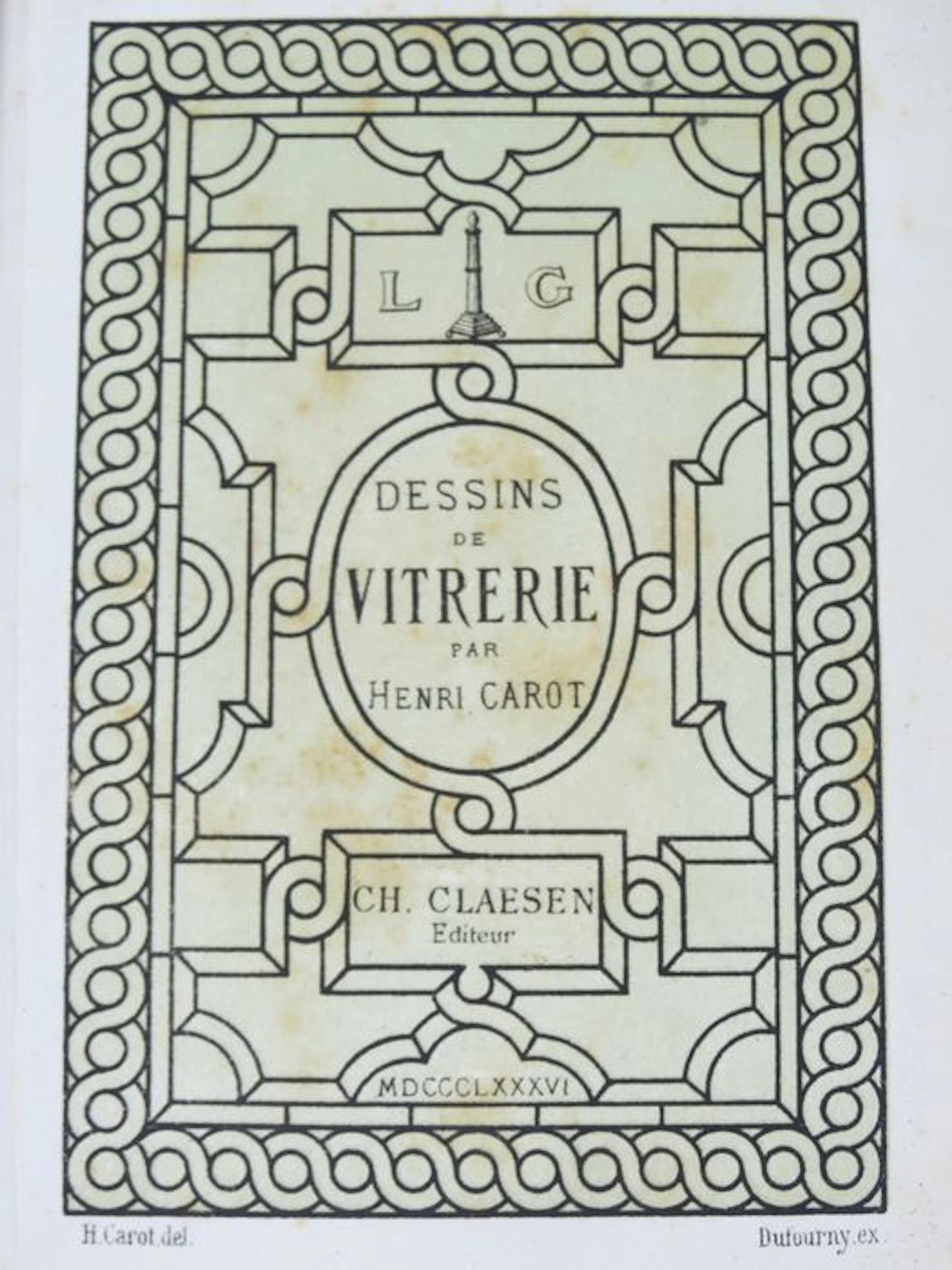Glas in lood; Henri Carot - Dessins de Vitrerie. Carnet de dessins de tous styles pour Vitrerie d'Appartement - 1886