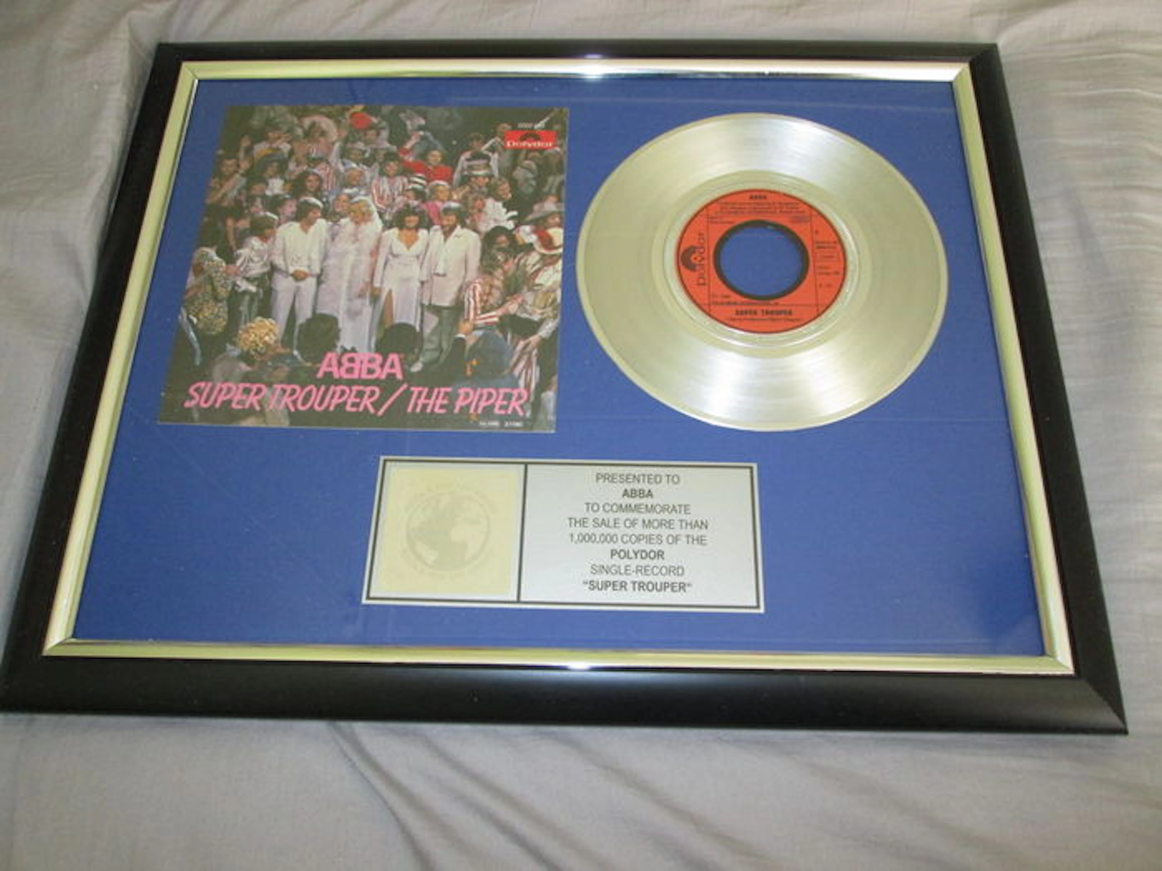 Presented to Abba Platinum Record Award Super Trouper