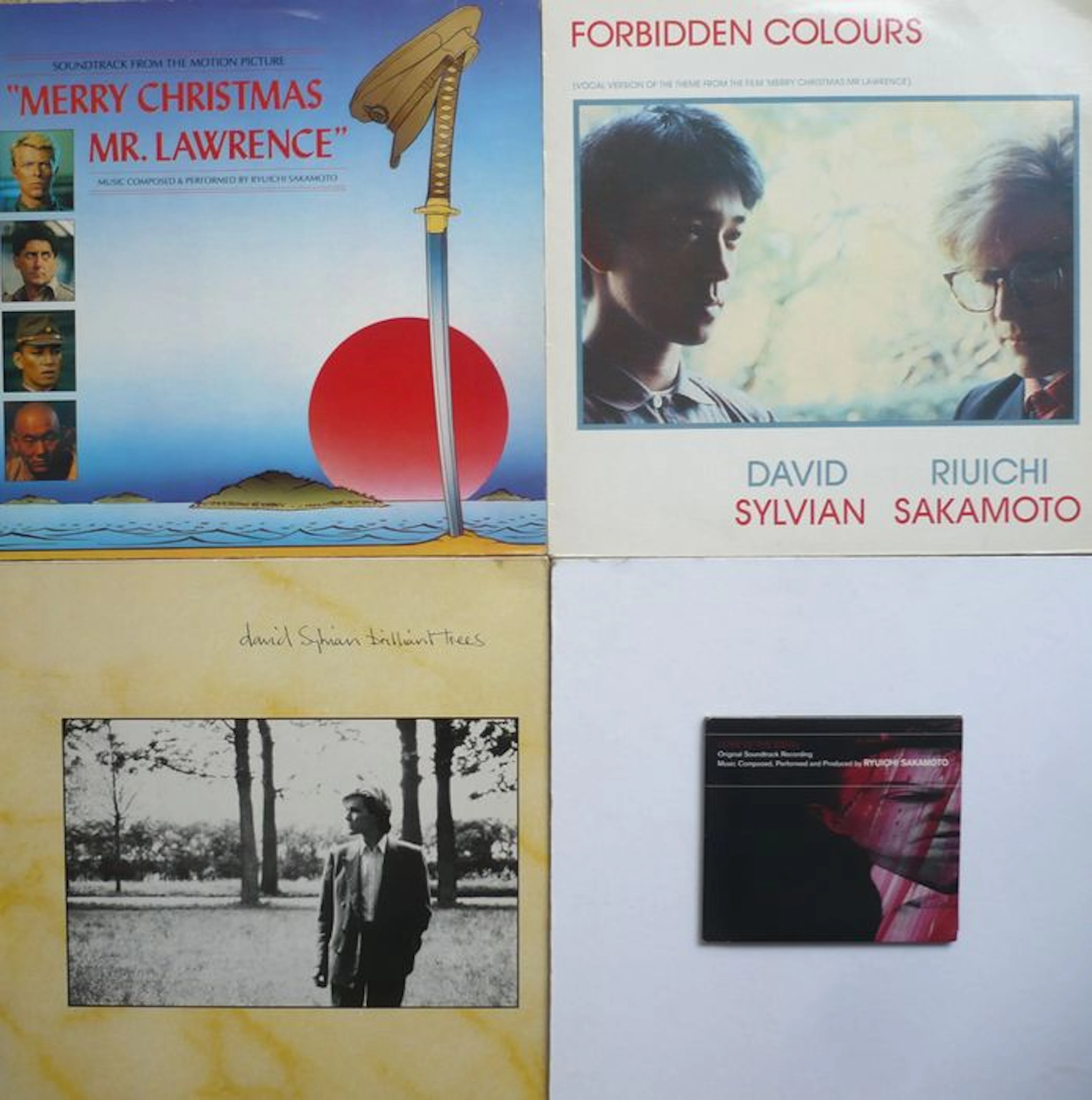 Ryuichi Sakamoto & David Sylvian - Lot of 2 albums, a 12" and one CD (Virgin and Asphodel 1983-1998) - German, UK and US press