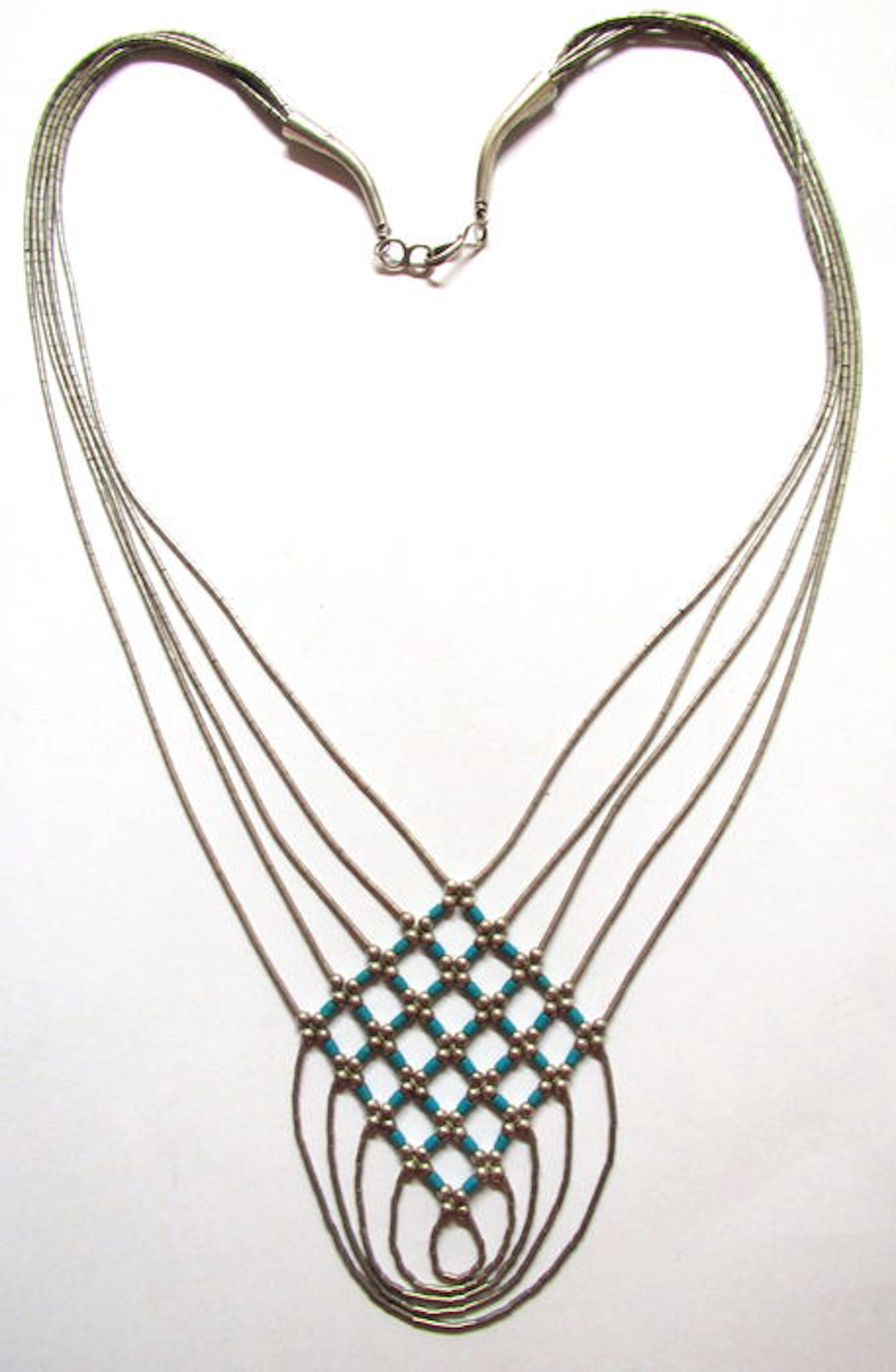 Vintage 925 silver necklace / cylinder necklace, braided, approx. 48 cm, 18 g