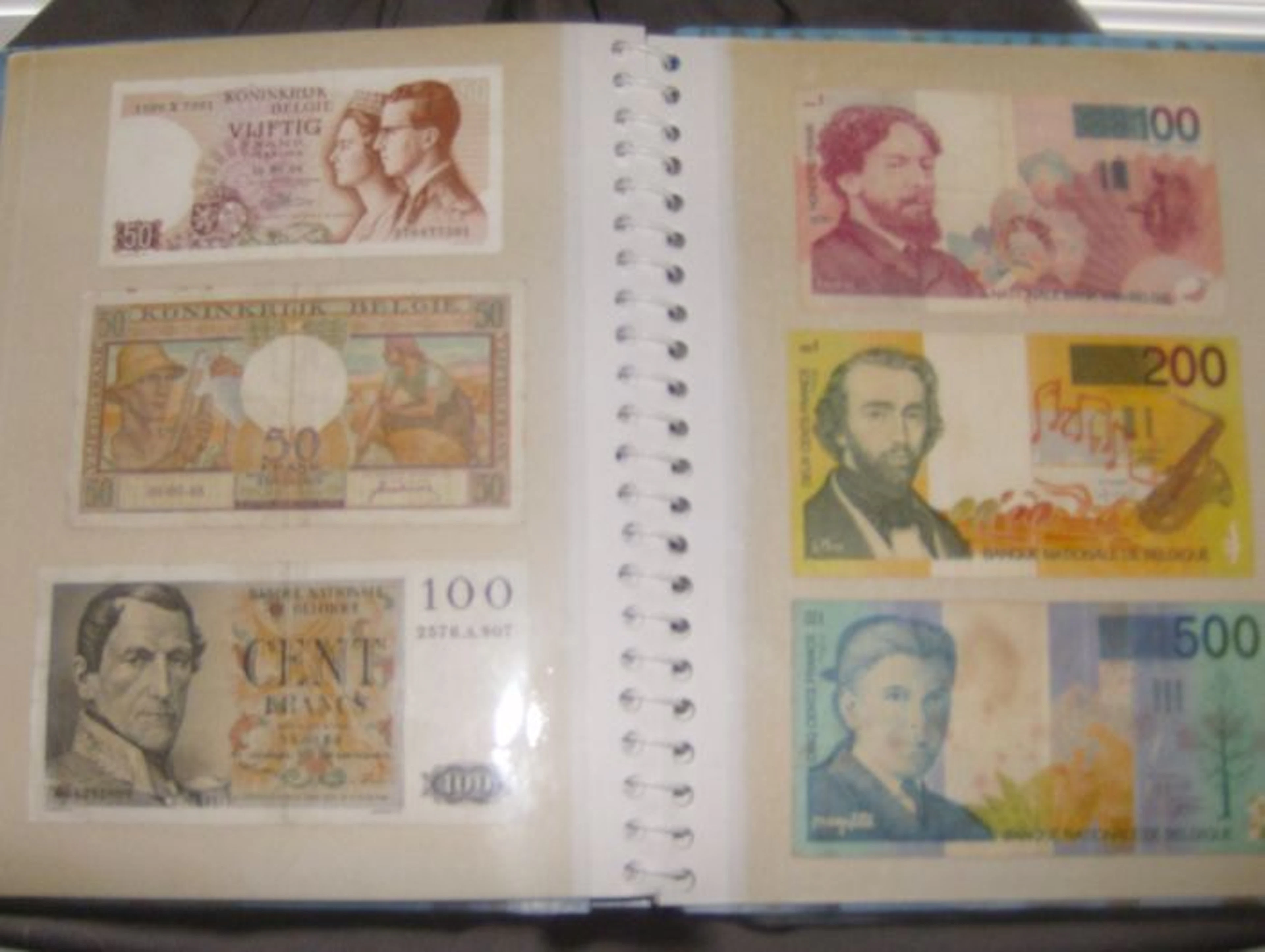 België - Bankbiljetten 50 t/m 500 frank (6 verschillende)
