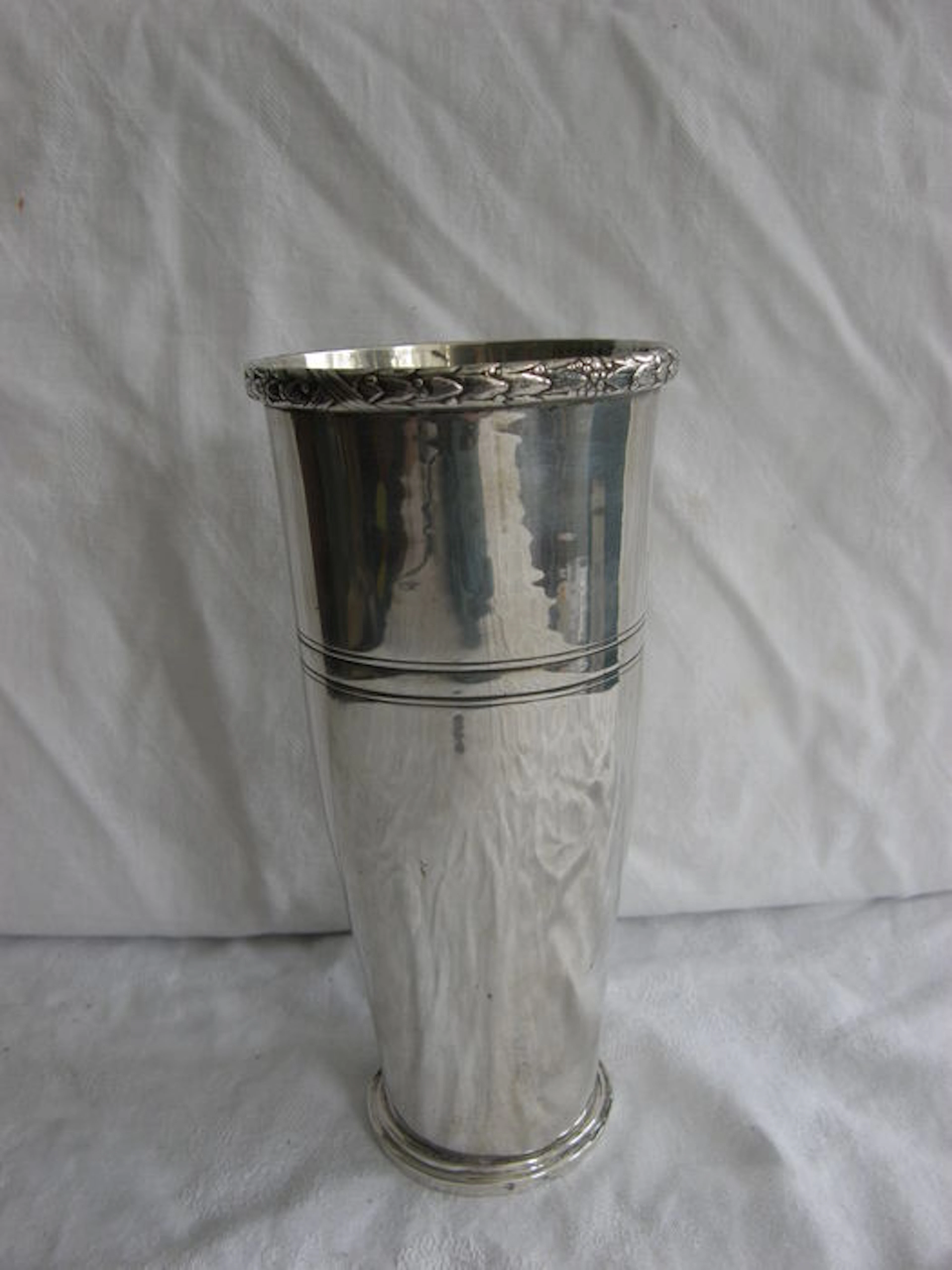 Wolfers Frères - silver art deco vase
